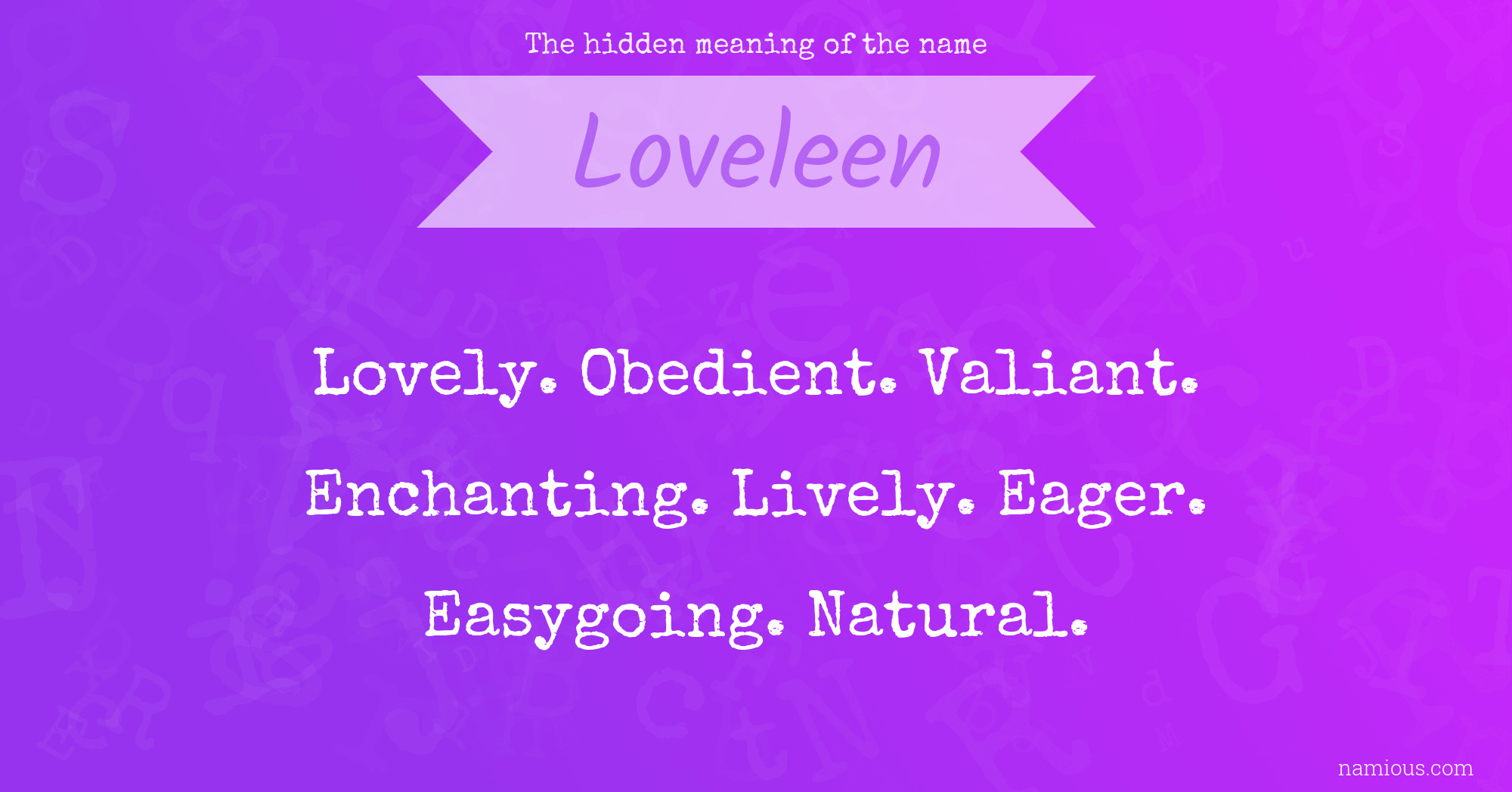 The hidden meaning of the name Loveleen