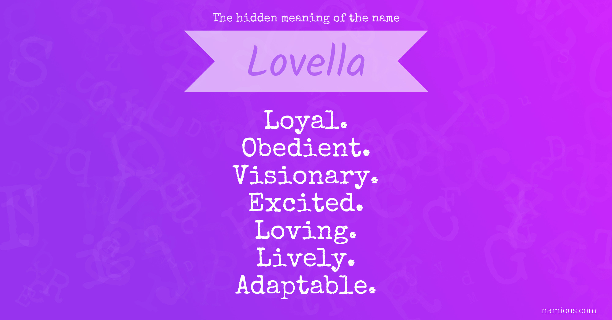 The hidden meaning of the name Lovella