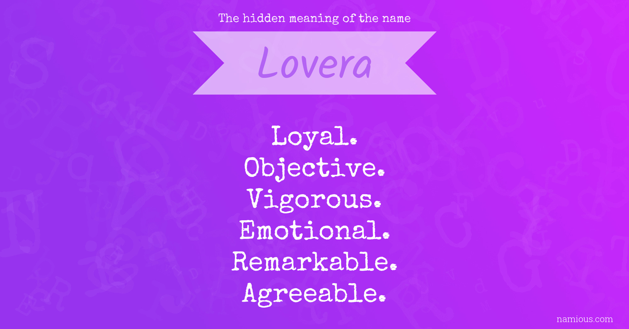 The hidden meaning of the name Lovera