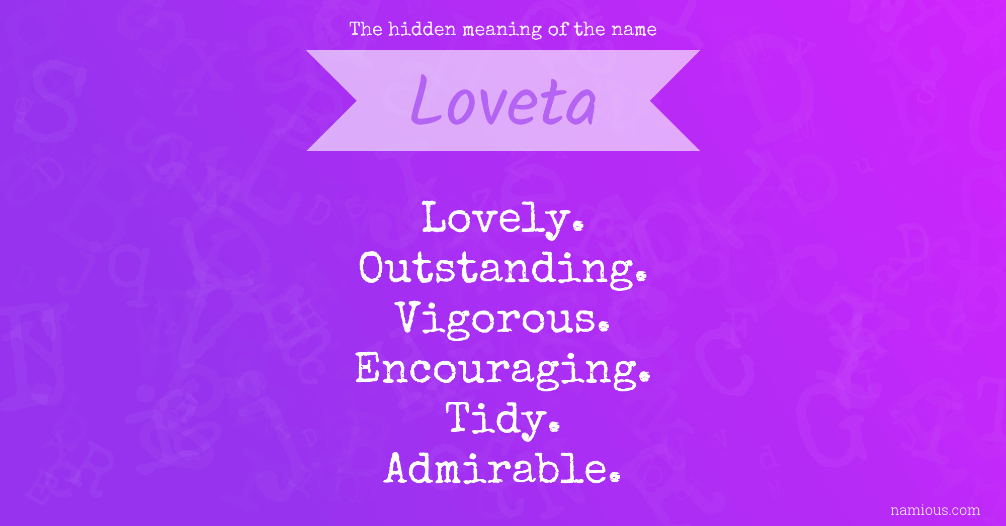 The hidden meaning of the name Loveta