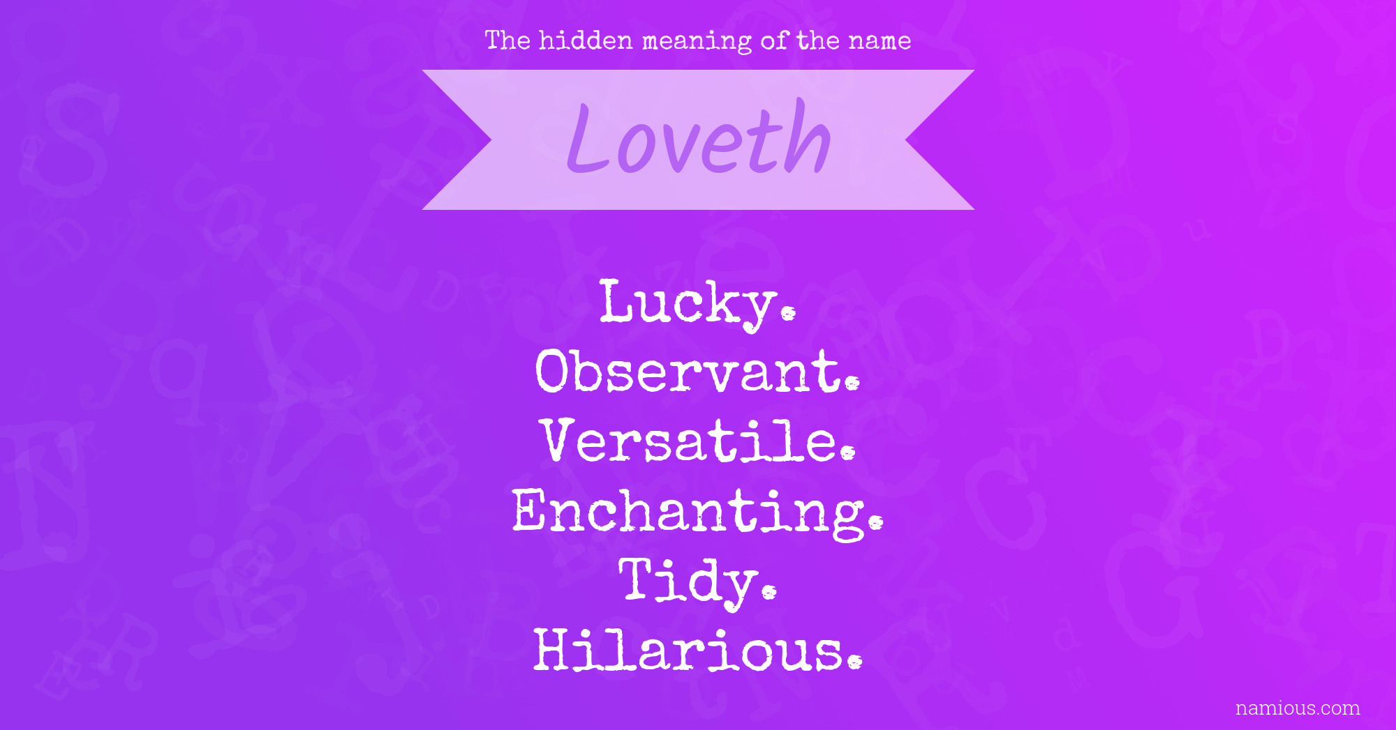 The hidden meaning of the name Loveth