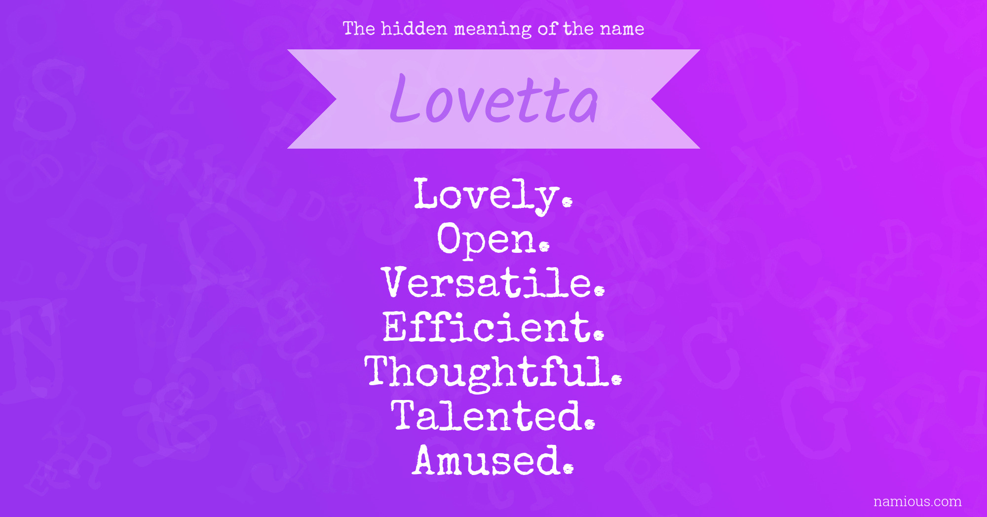 The hidden meaning of the name Lovetta