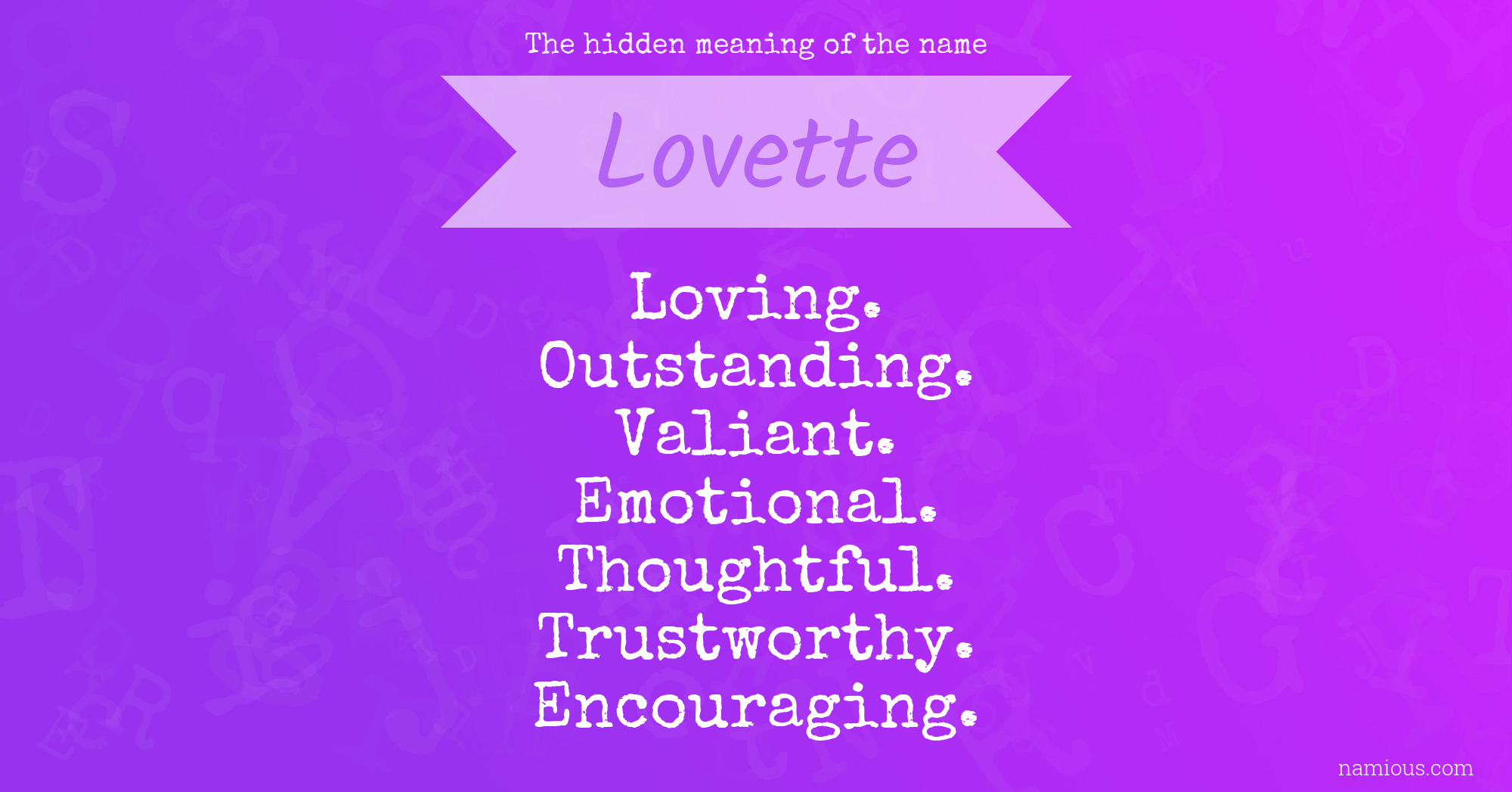 The hidden meaning of the name Lovette