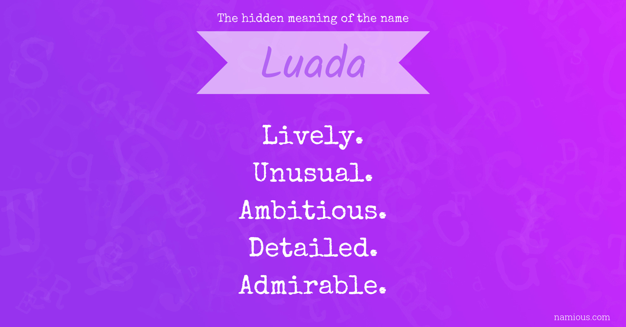 The hidden meaning of the name Luada