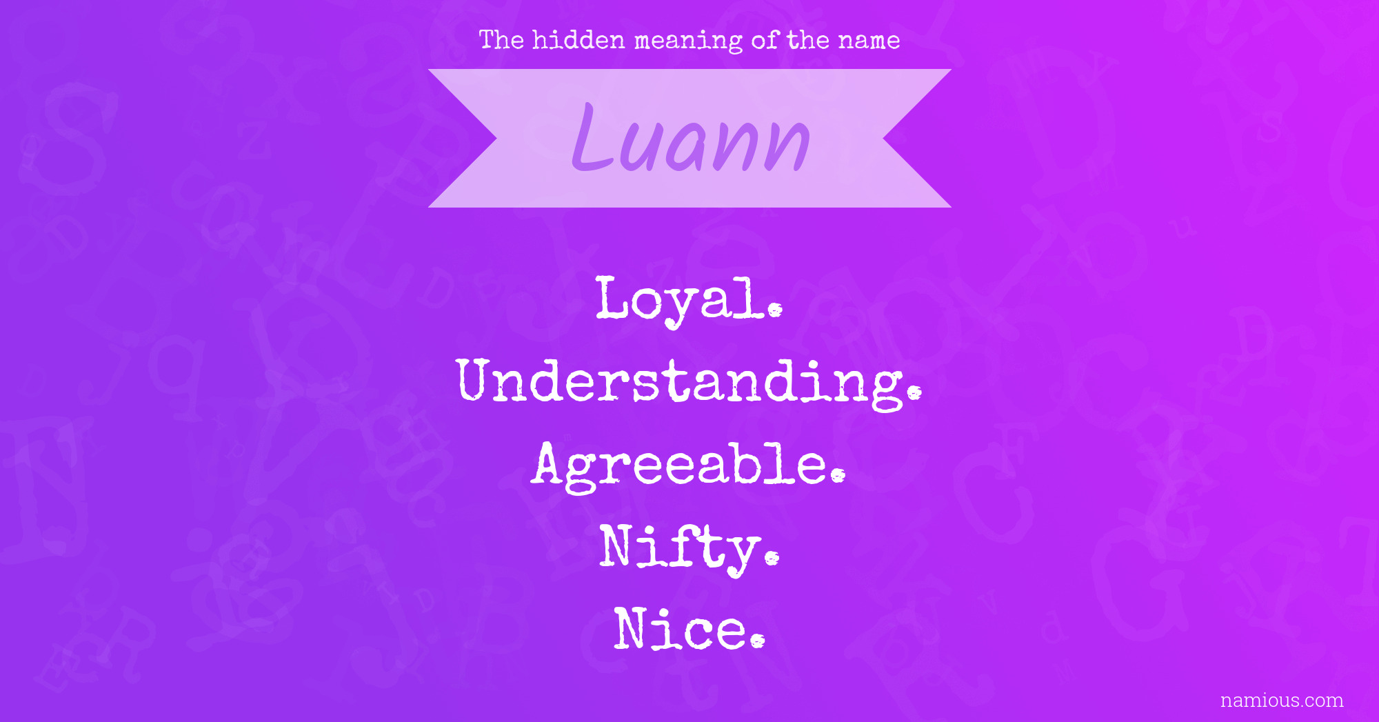 The hidden meaning of the name Luann