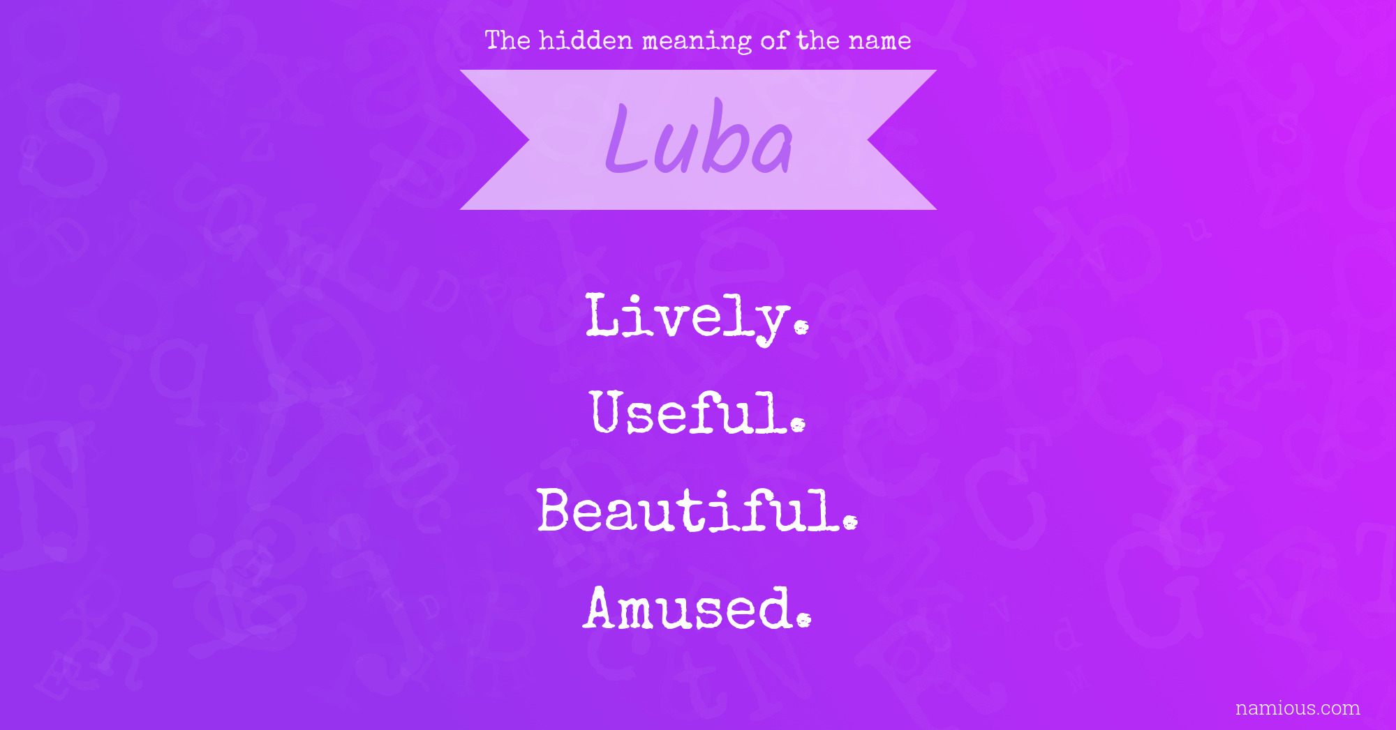 The hidden meaning of the name Luba