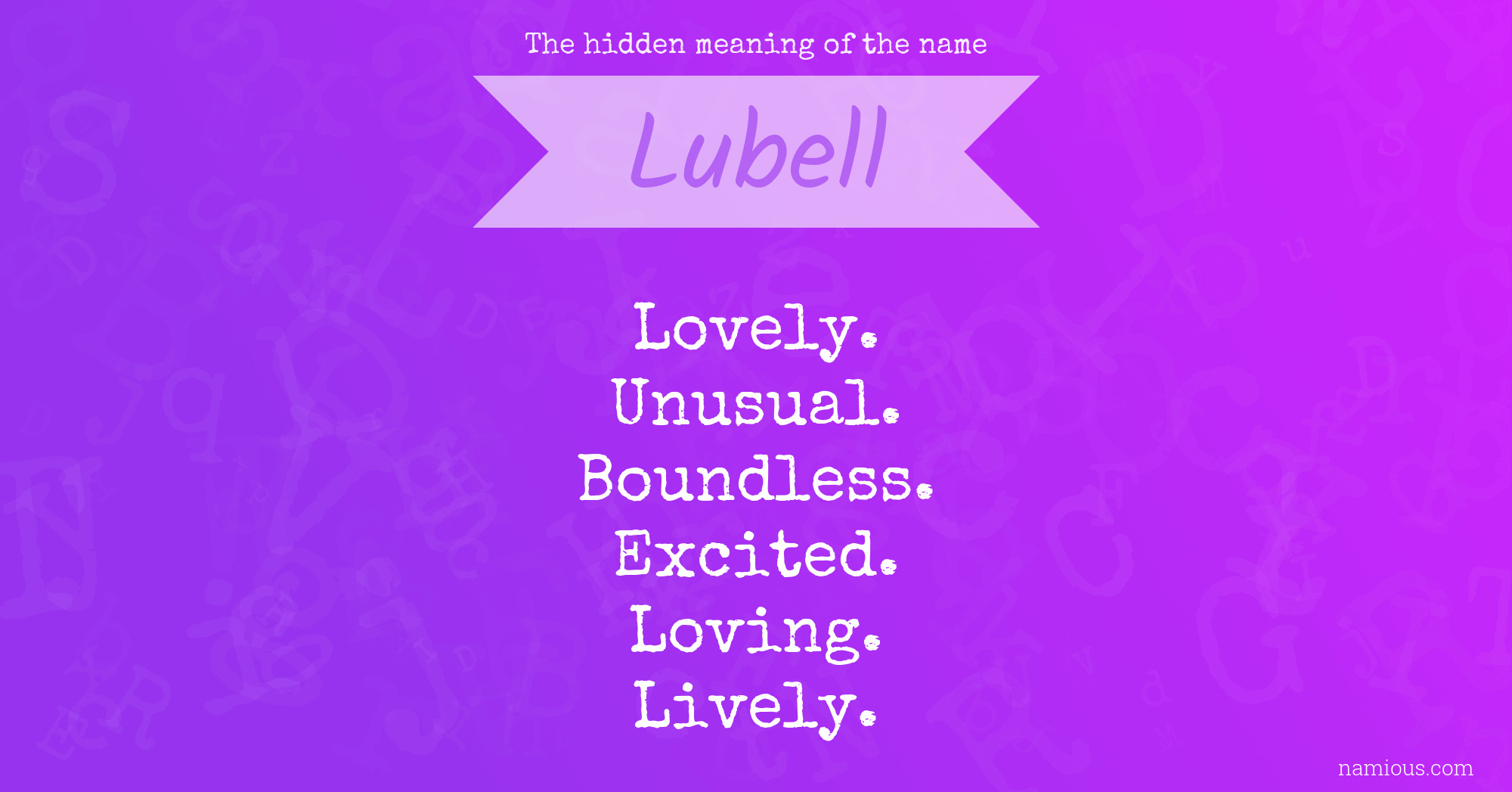 The hidden meaning of the name Lubell