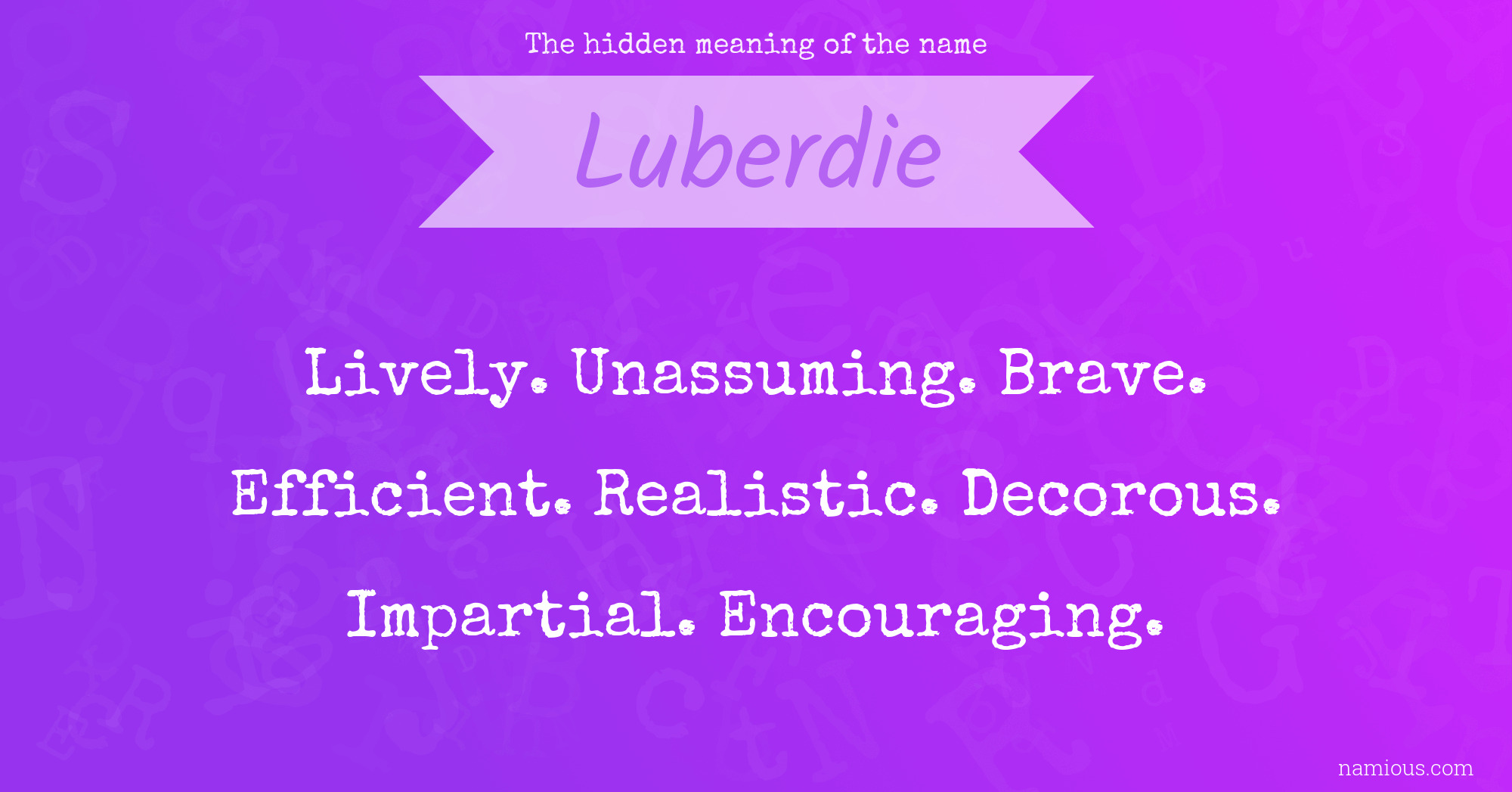 The hidden meaning of the name Luberdie