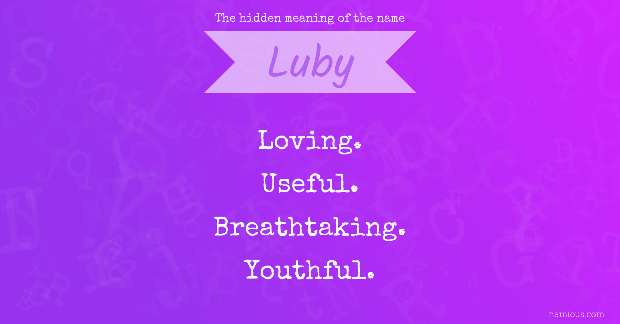 The hidden meaning of the name Luby