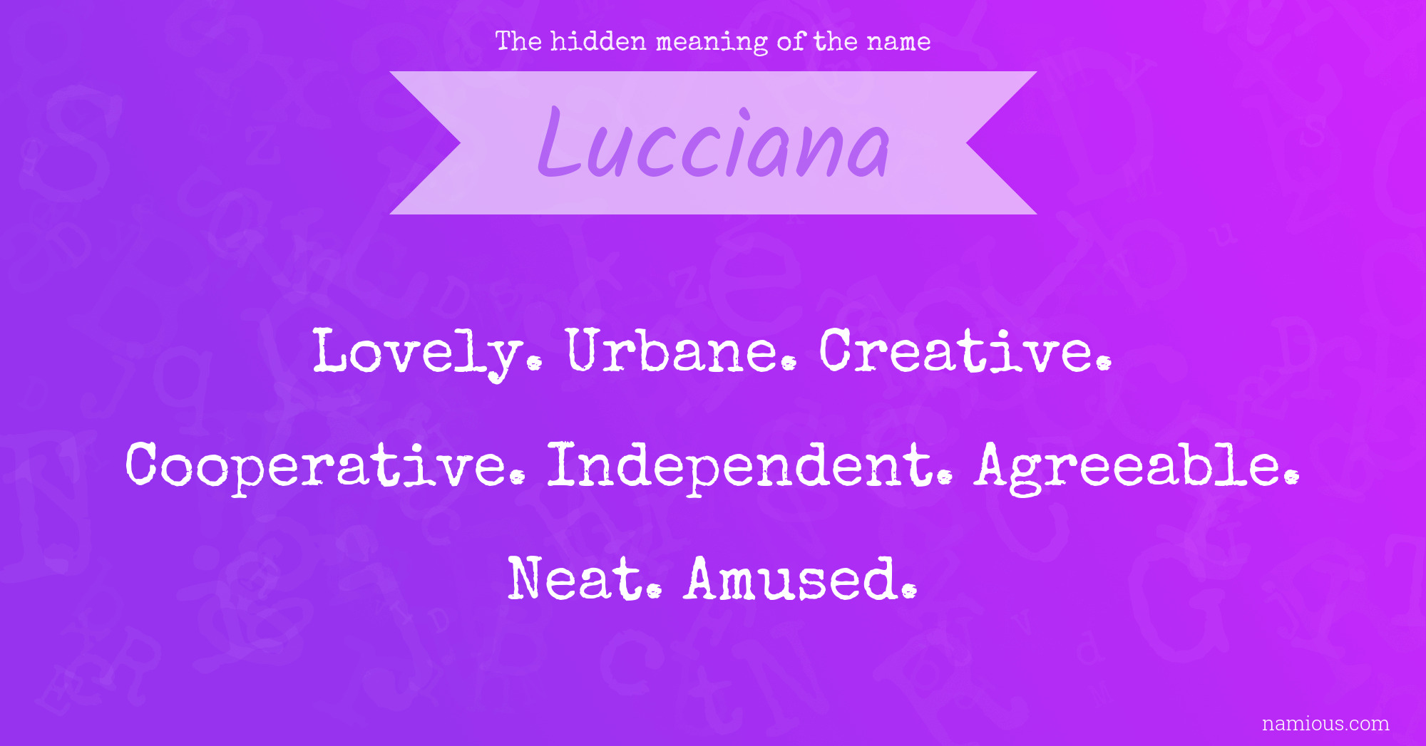 The hidden meaning of the name Lucciana