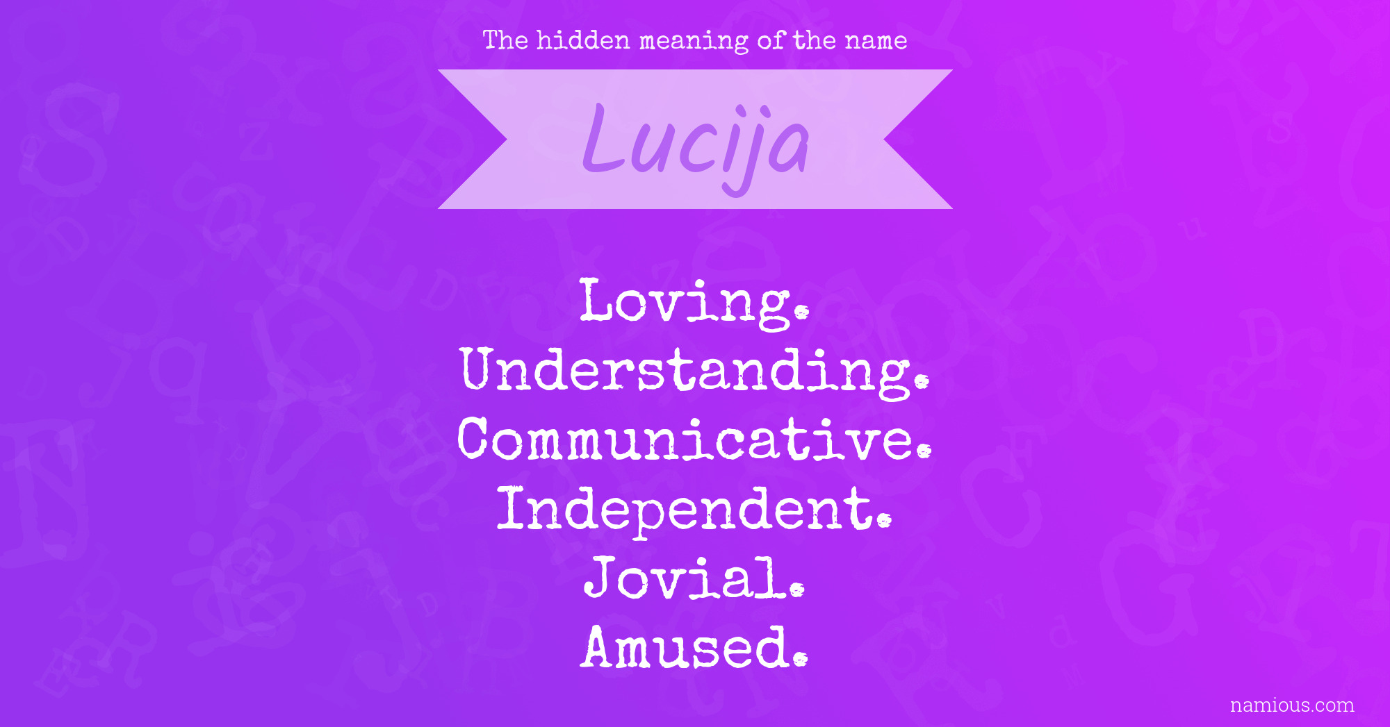 The hidden meaning of the name Lucija