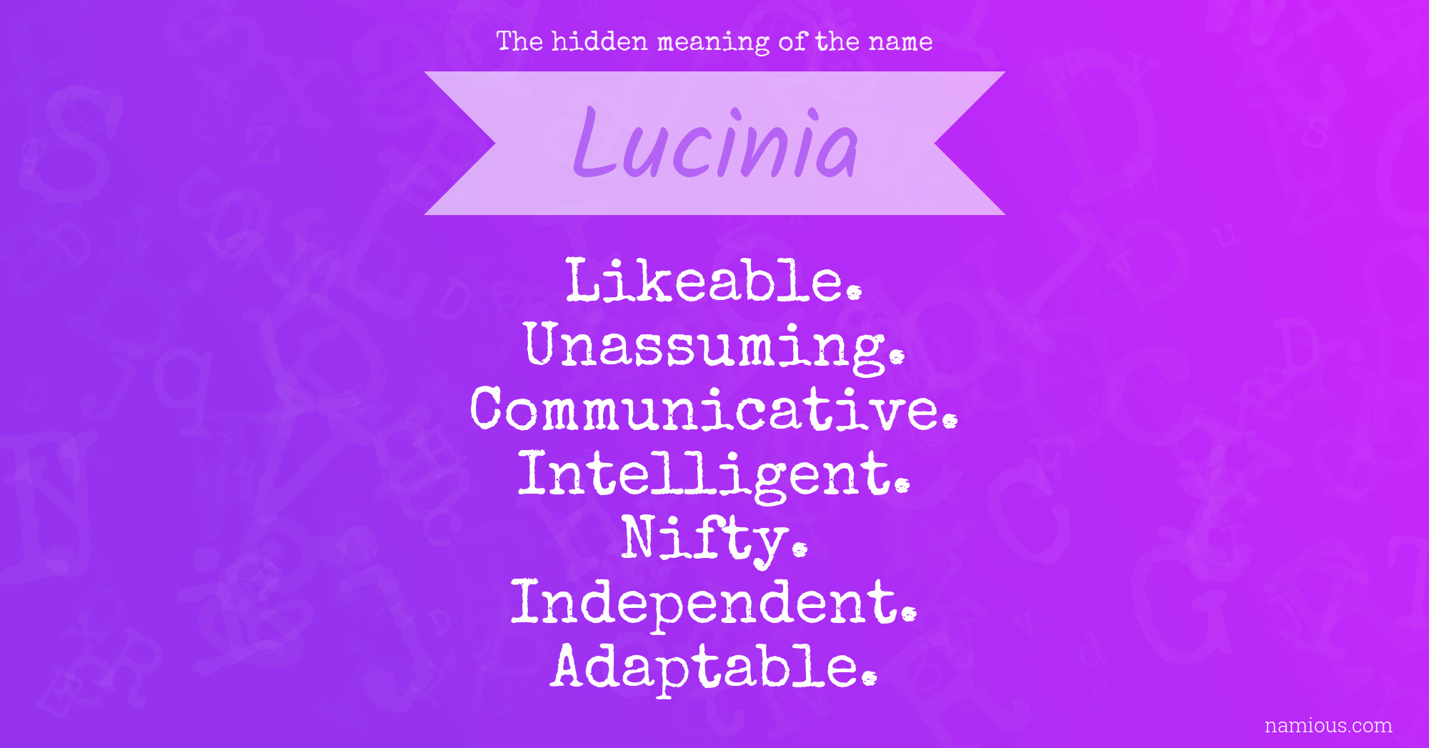 The hidden meaning of the name Lucinia