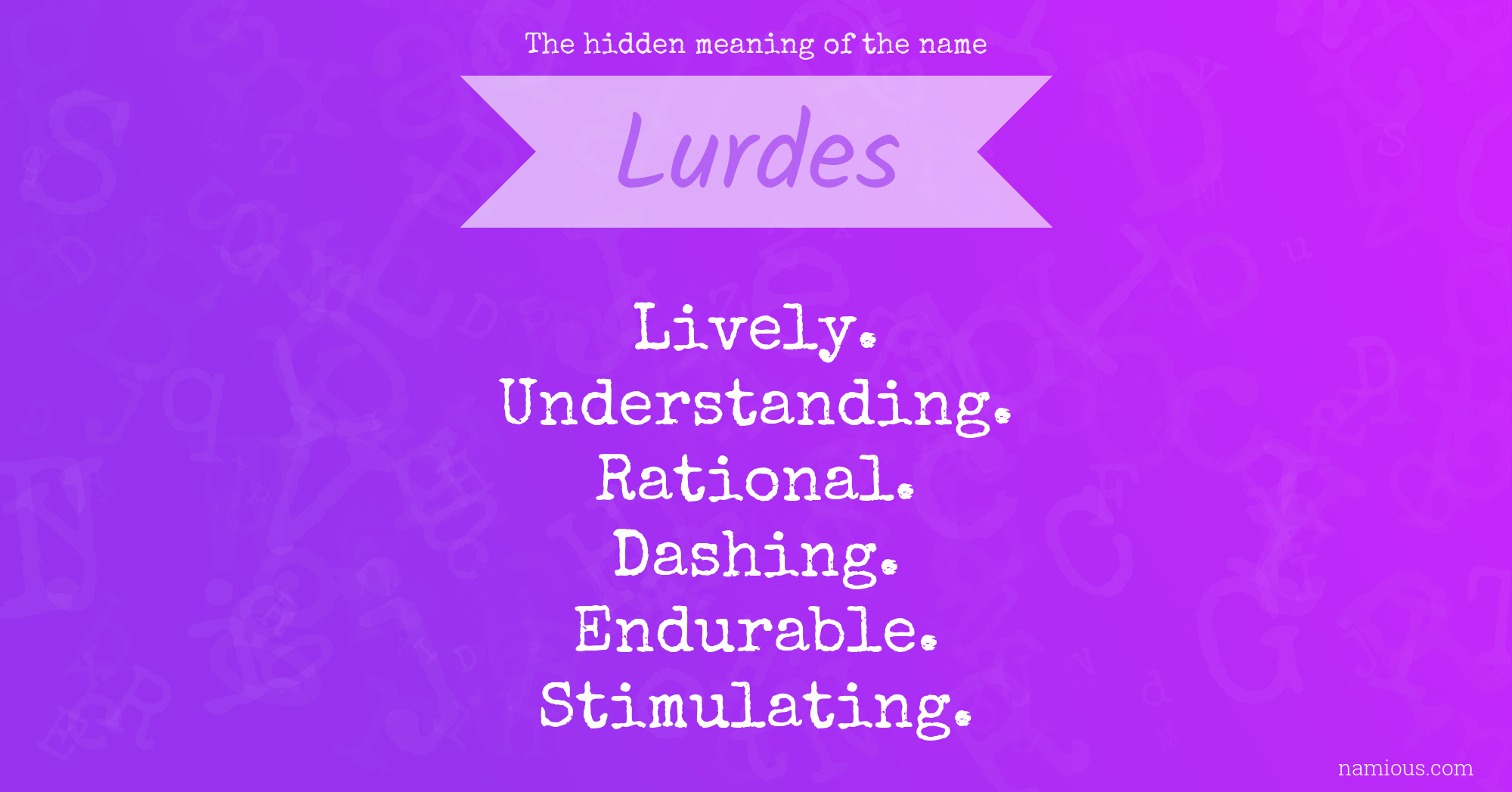 The hidden meaning of the name Lurdes