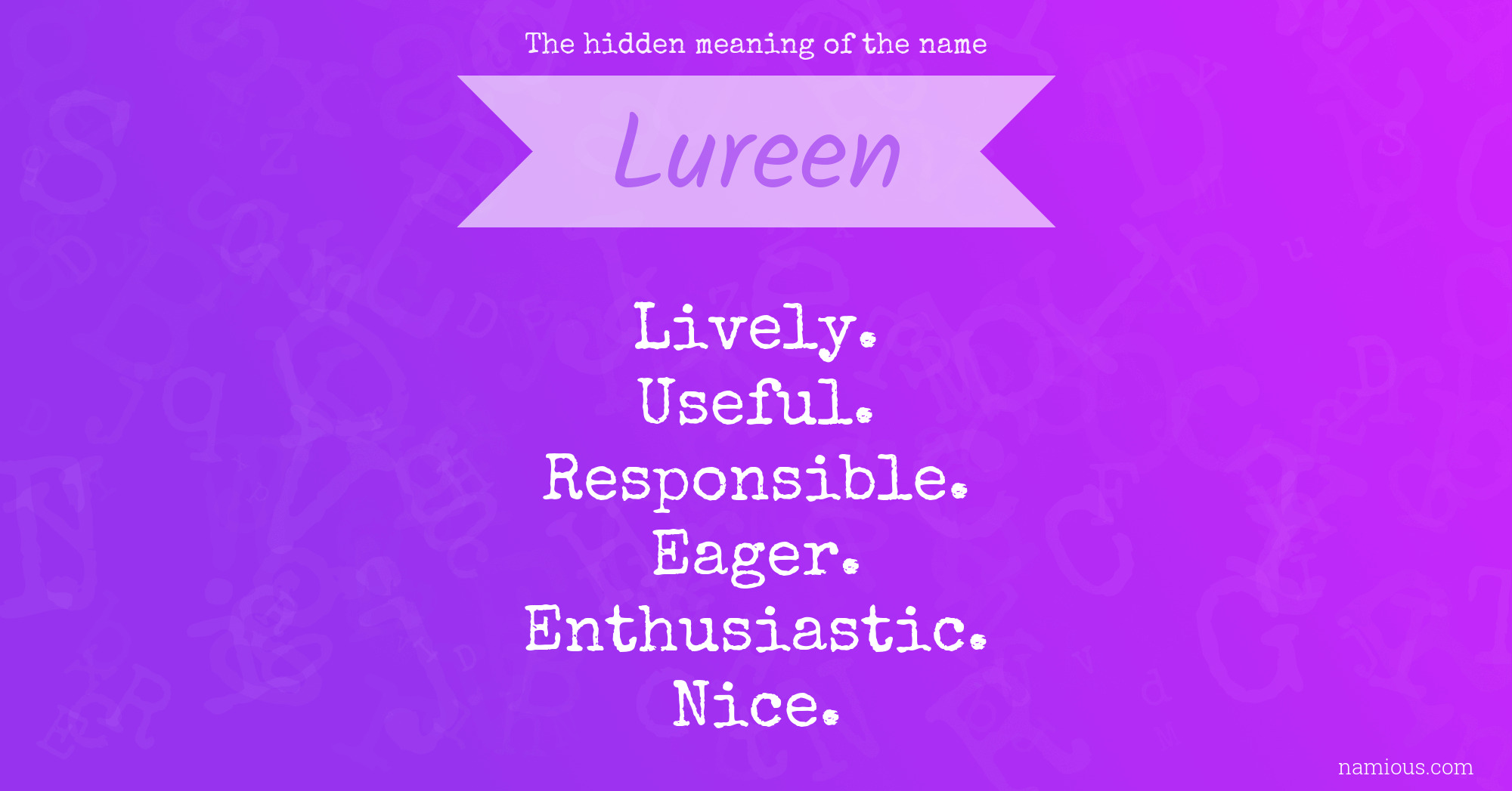 The hidden meaning of the name Lureen