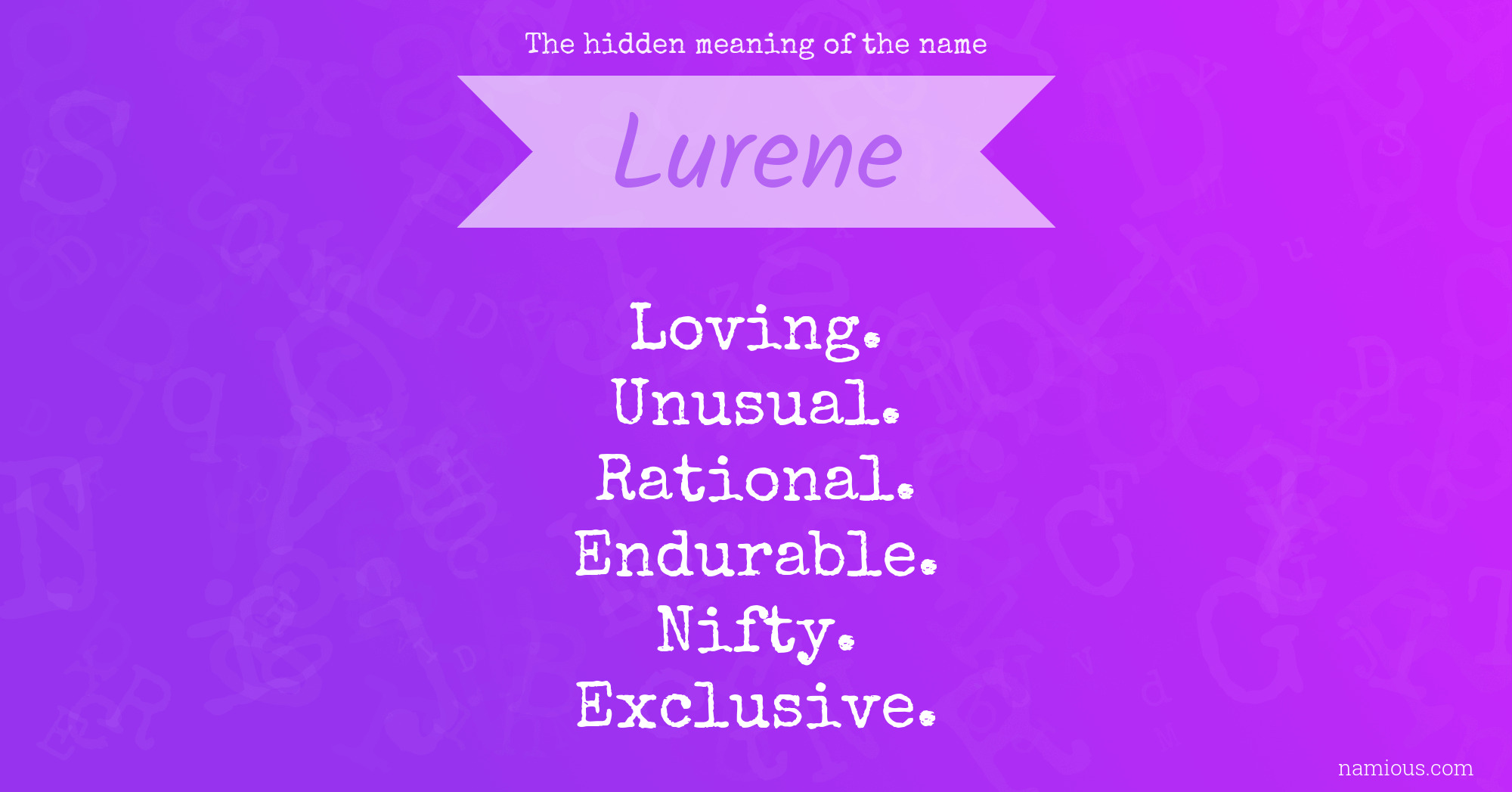 The hidden meaning of the name Lurene