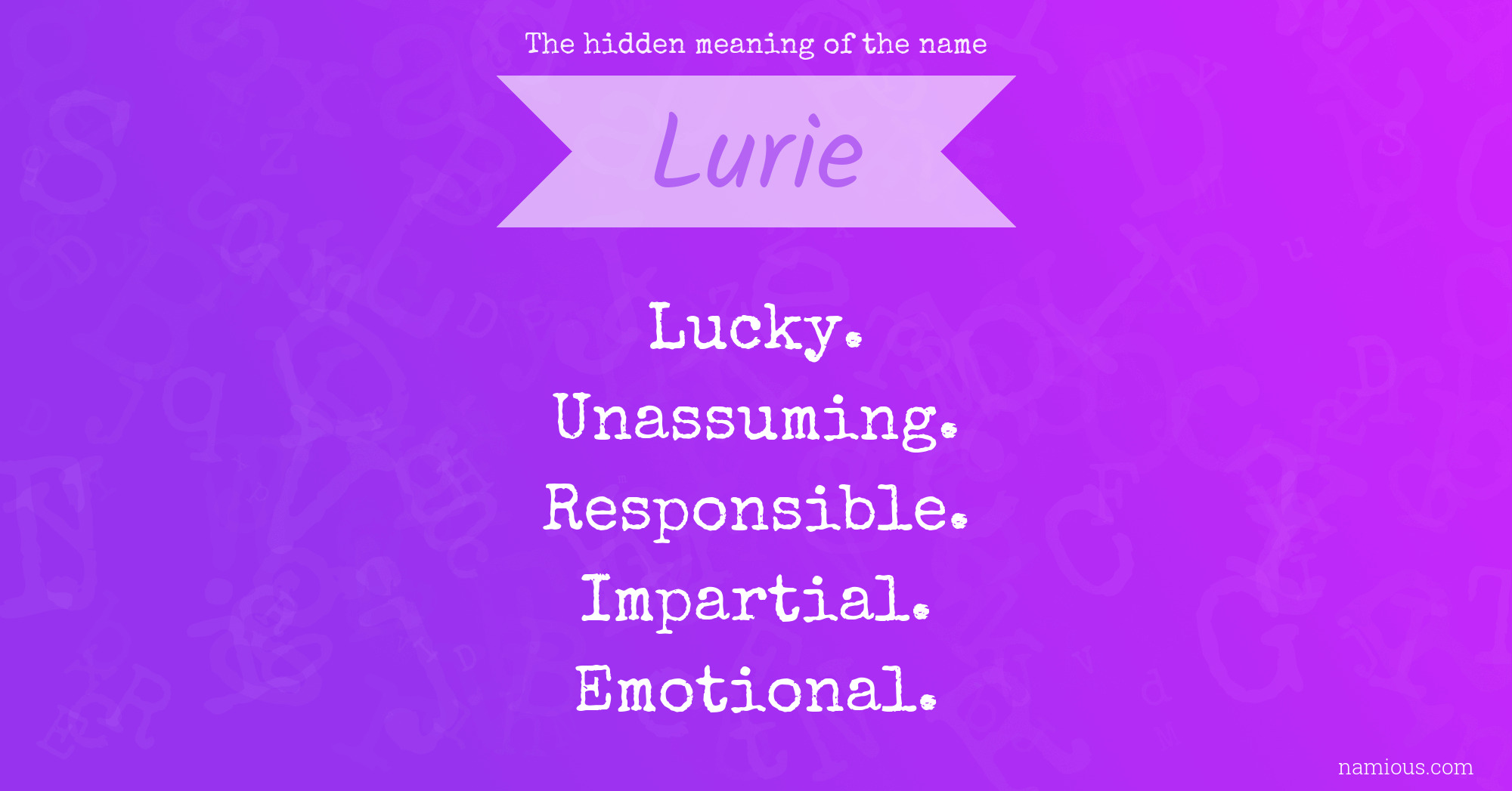 The hidden meaning of the name Lurie