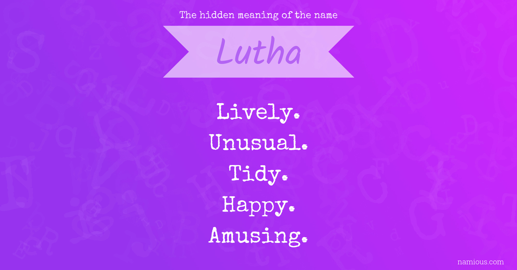 The hidden meaning of the name Lutha