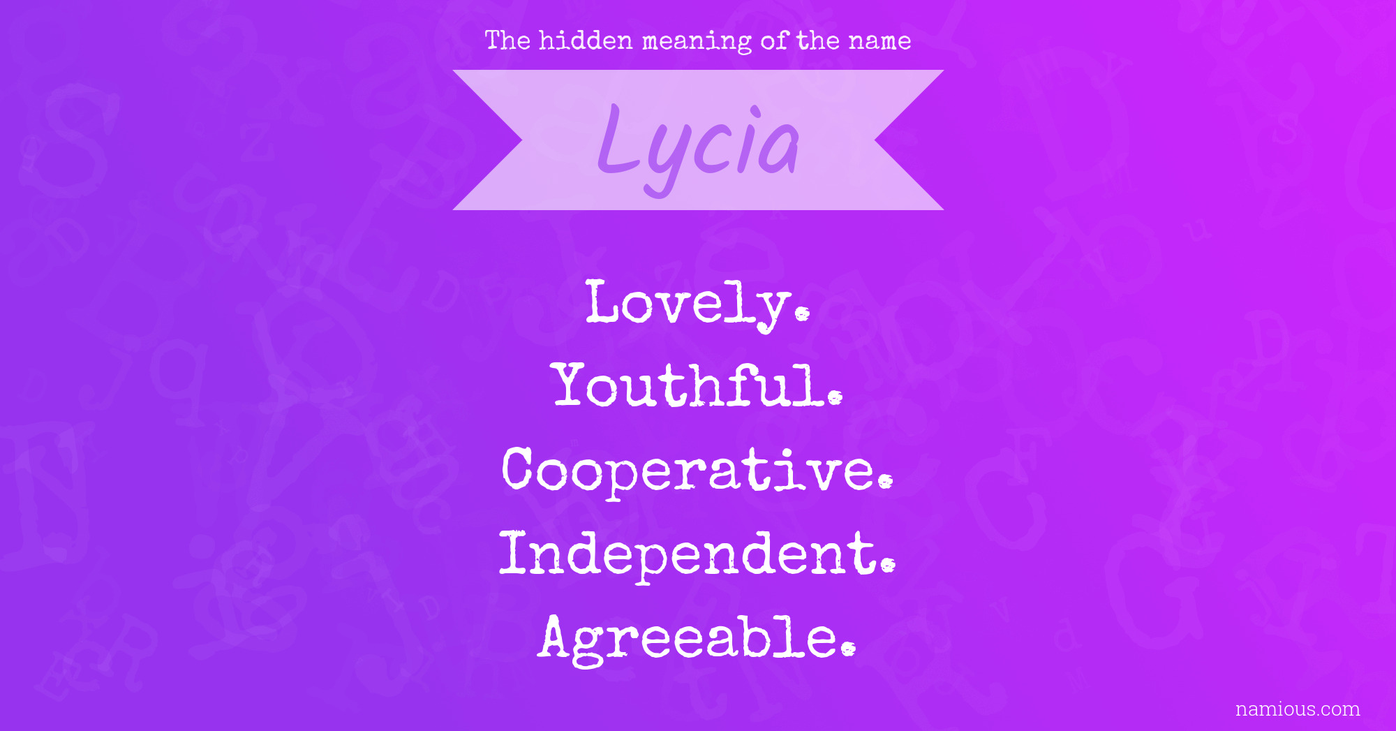 The hidden meaning of the name Lycia