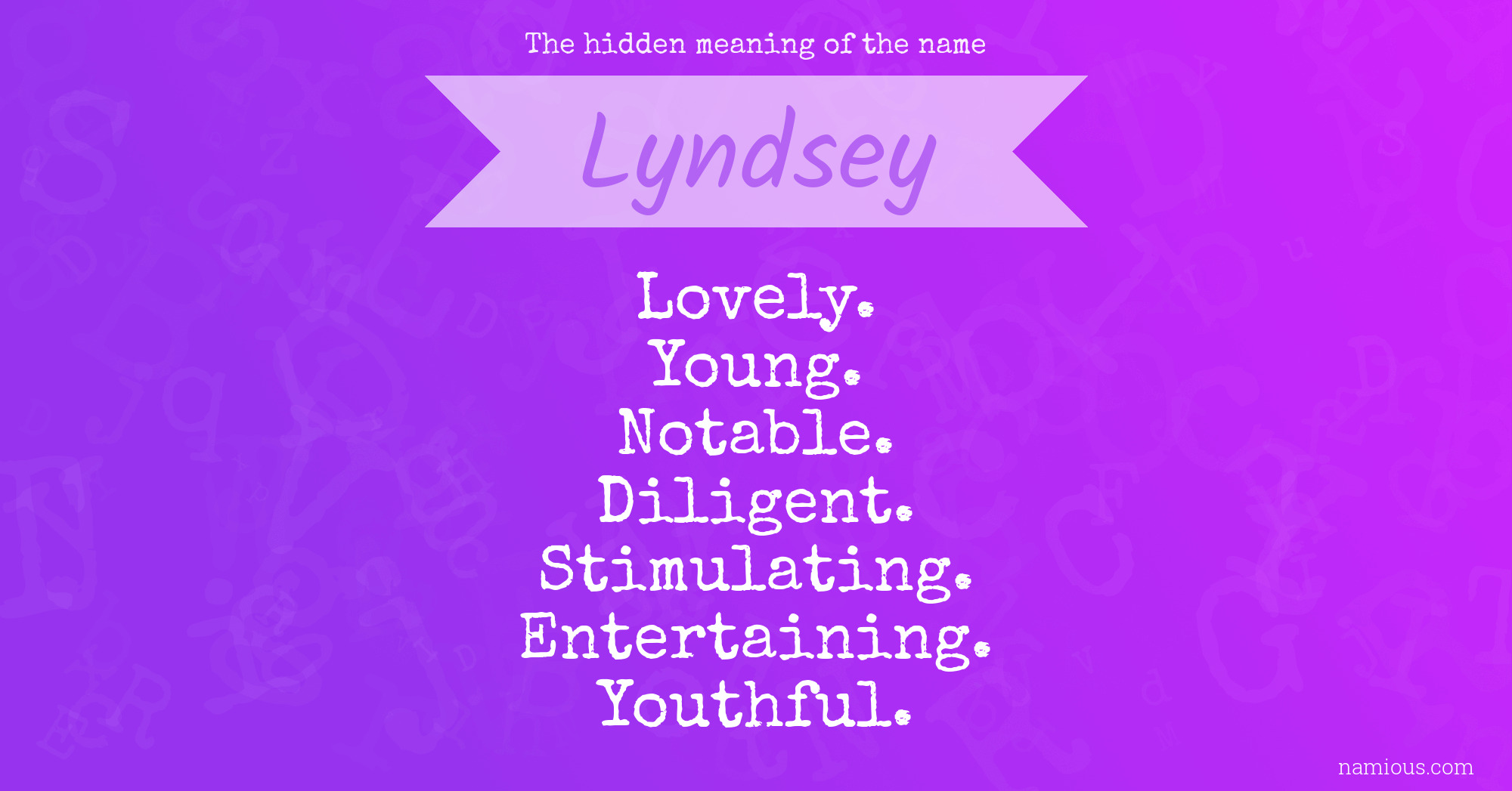 The hidden meaning of the name Lyndsey