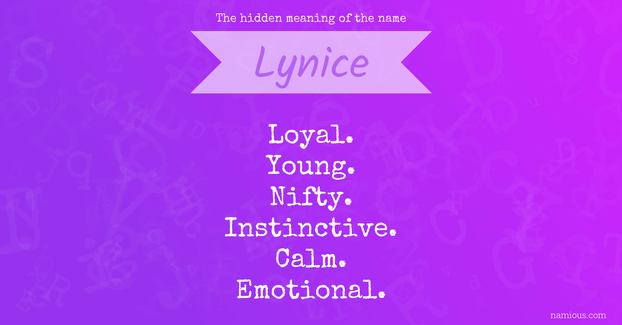 The hidden meaning of the name Lynice