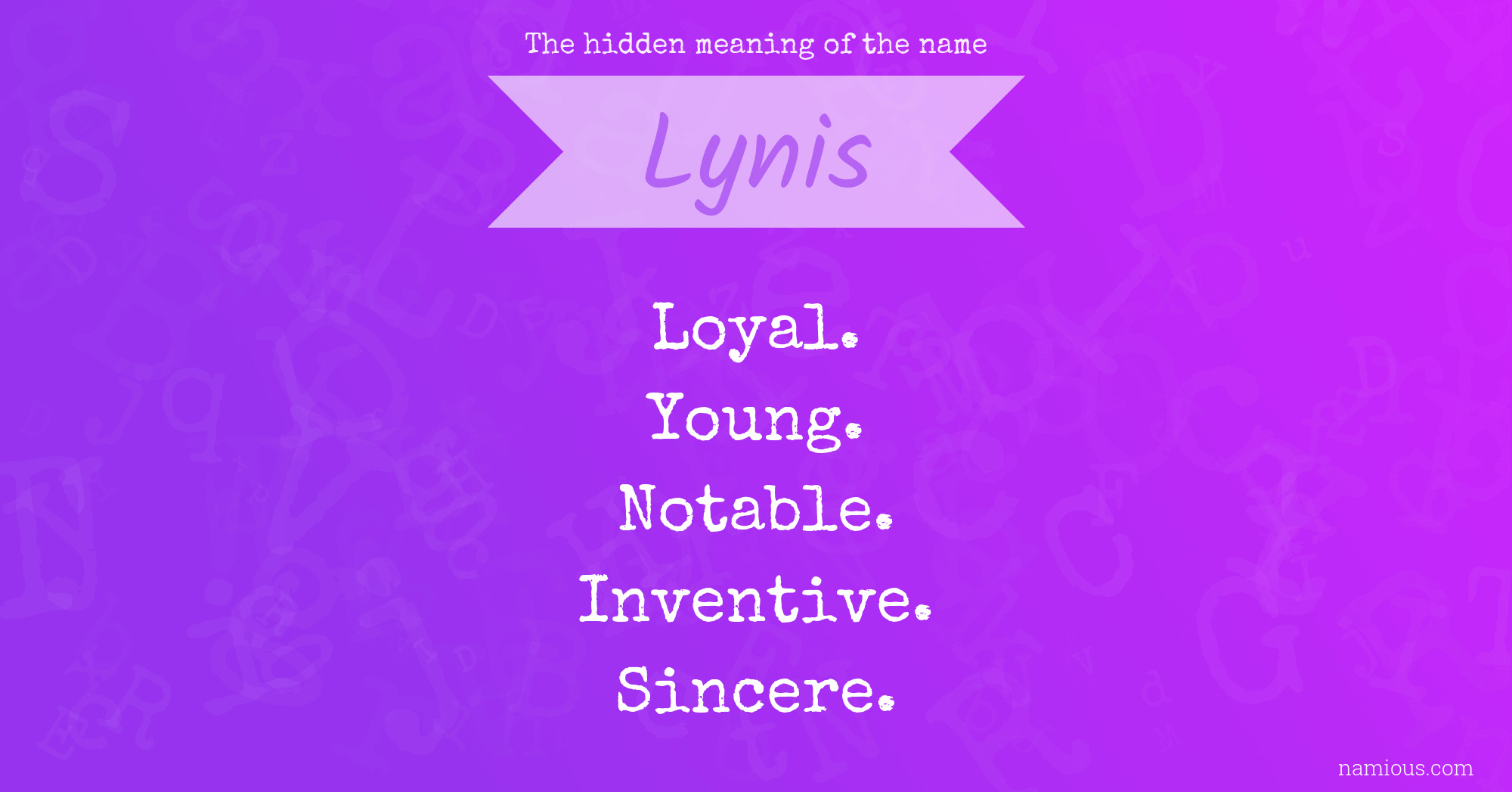 The hidden meaning of the name Lynis