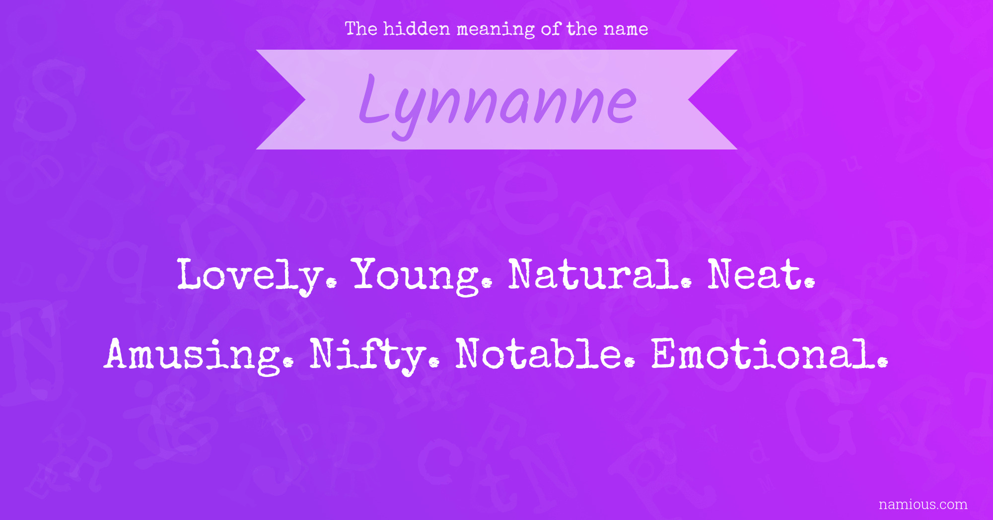 The hidden meaning of the name Lynnanne