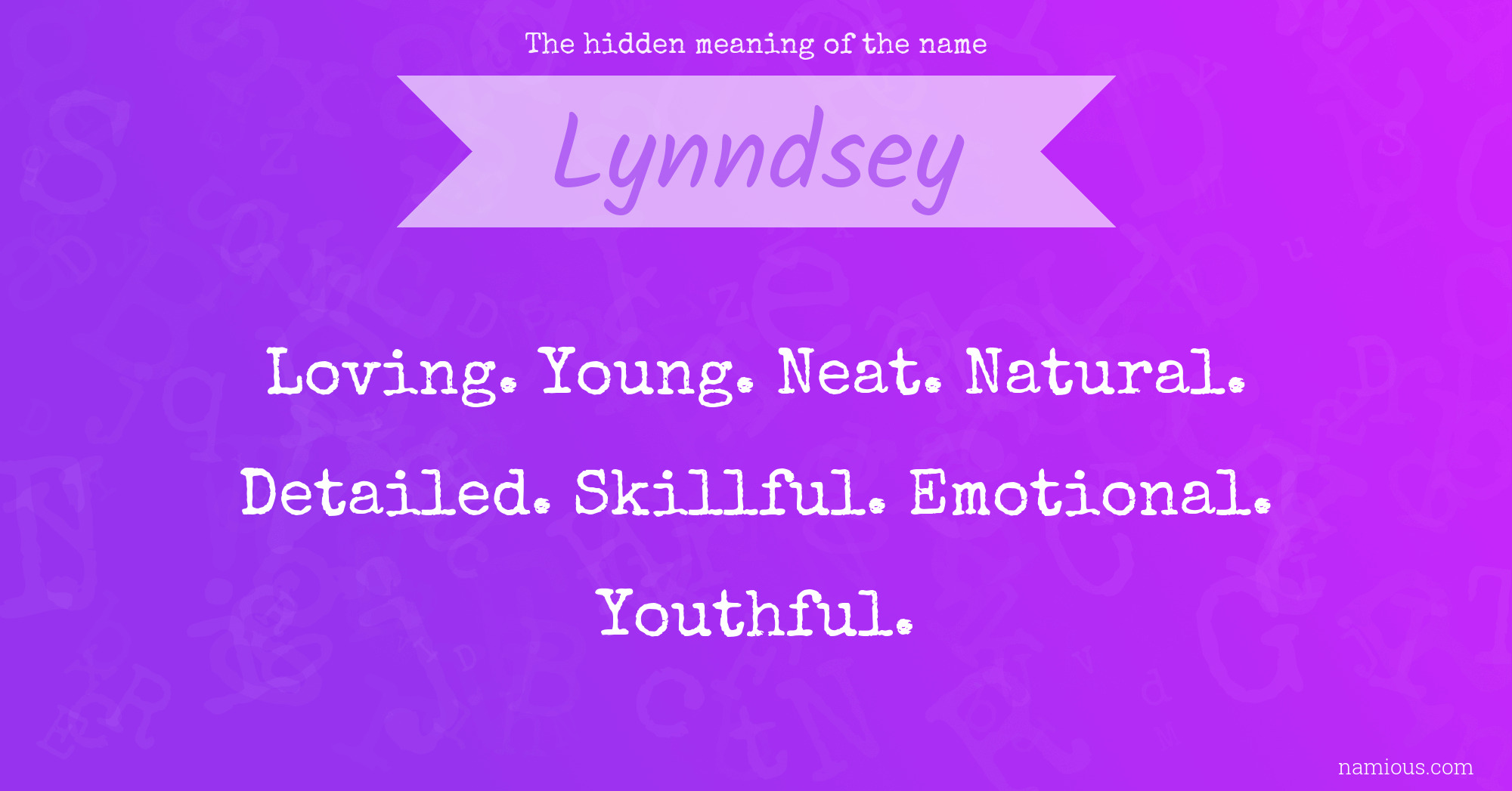 The hidden meaning of the name Lynndsey