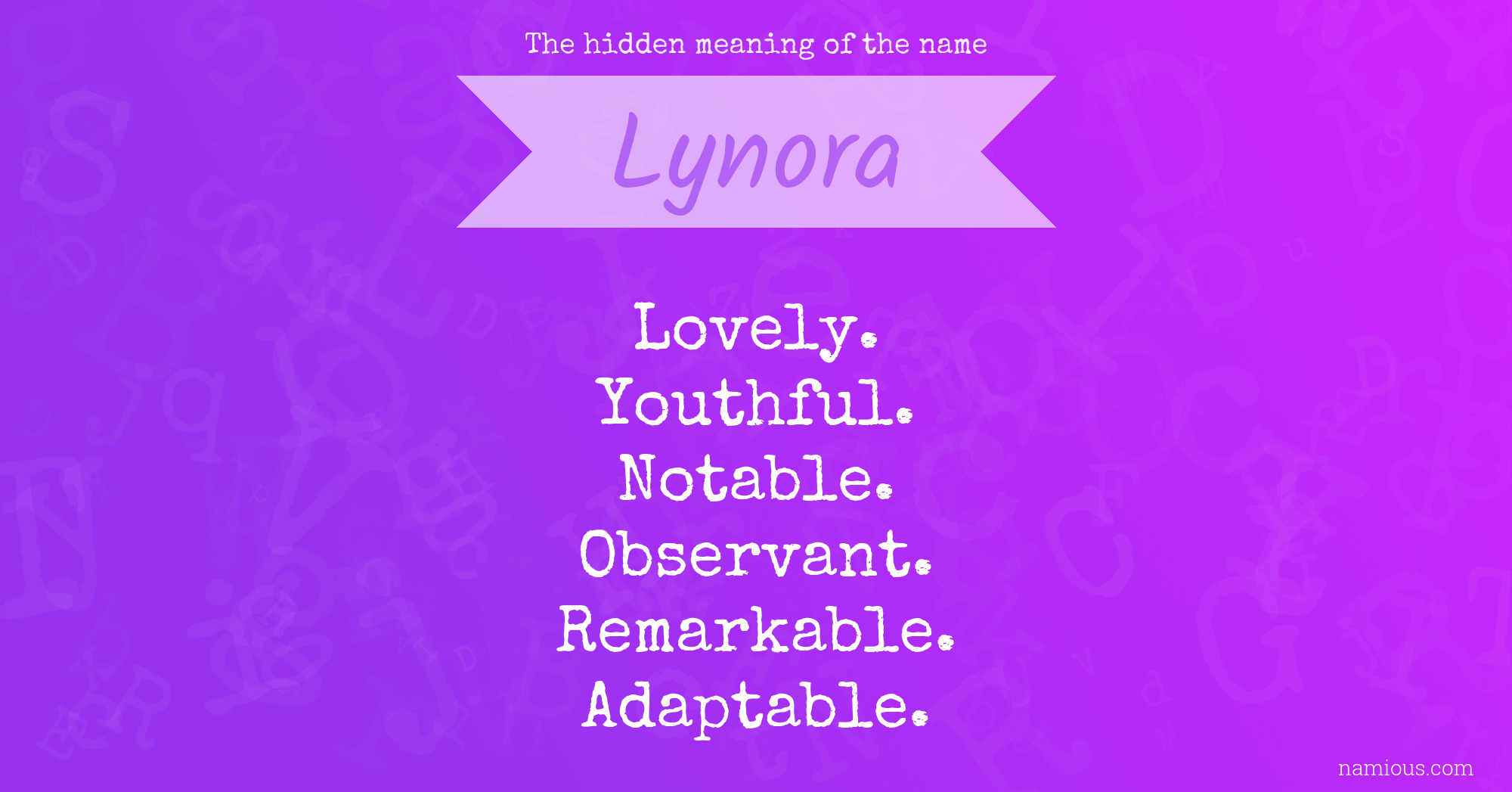 The hidden meaning of the name Lynora