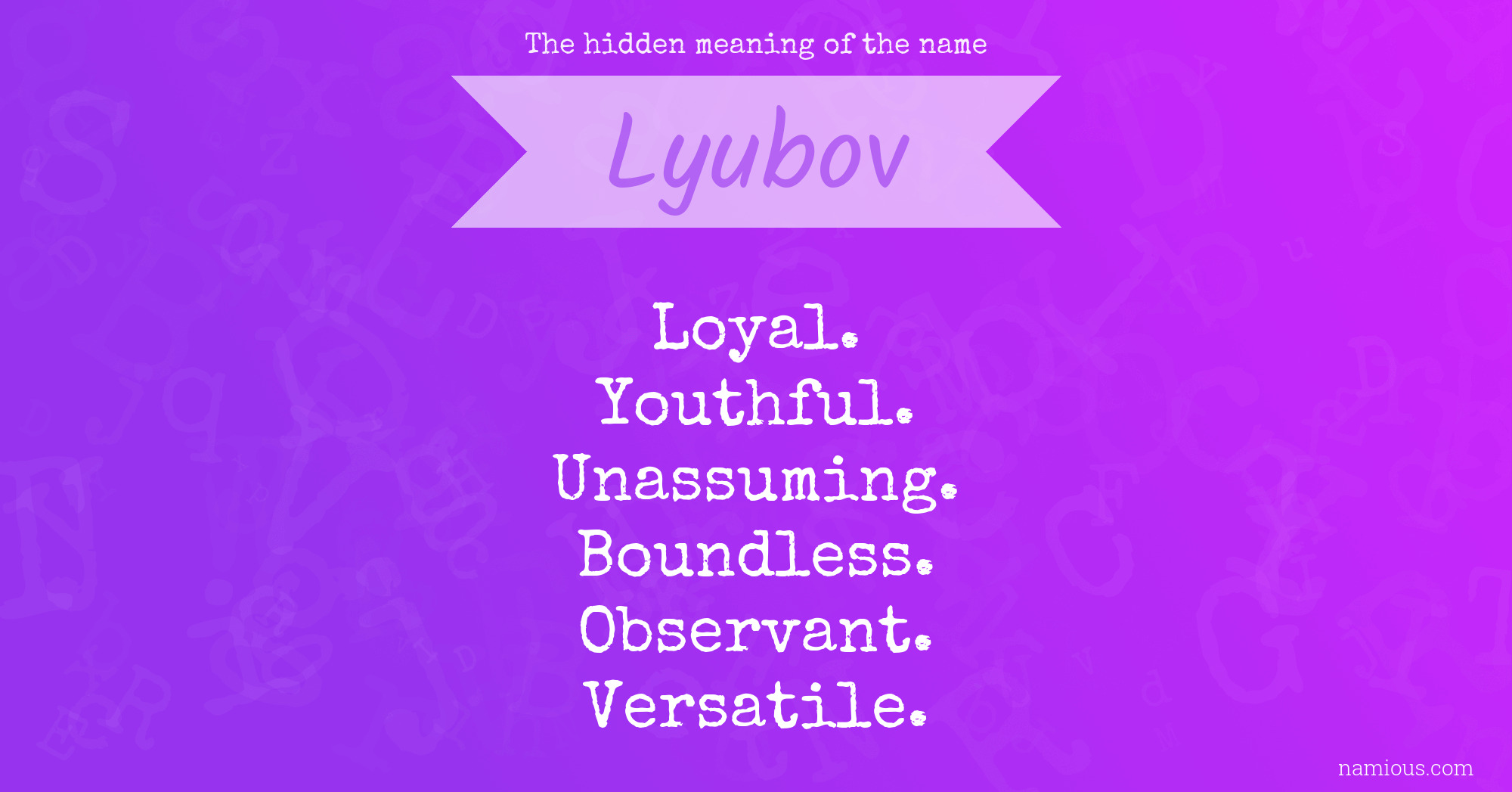 The hidden meaning of the name Lyubov