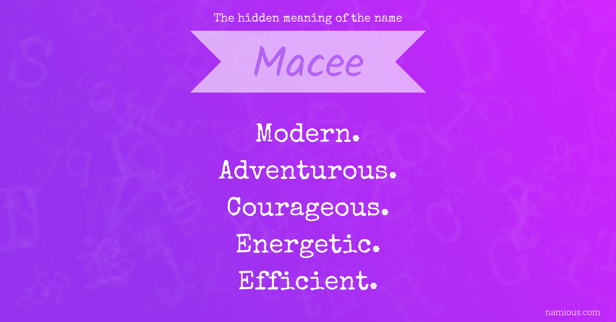 The hidden meaning of the name Macee