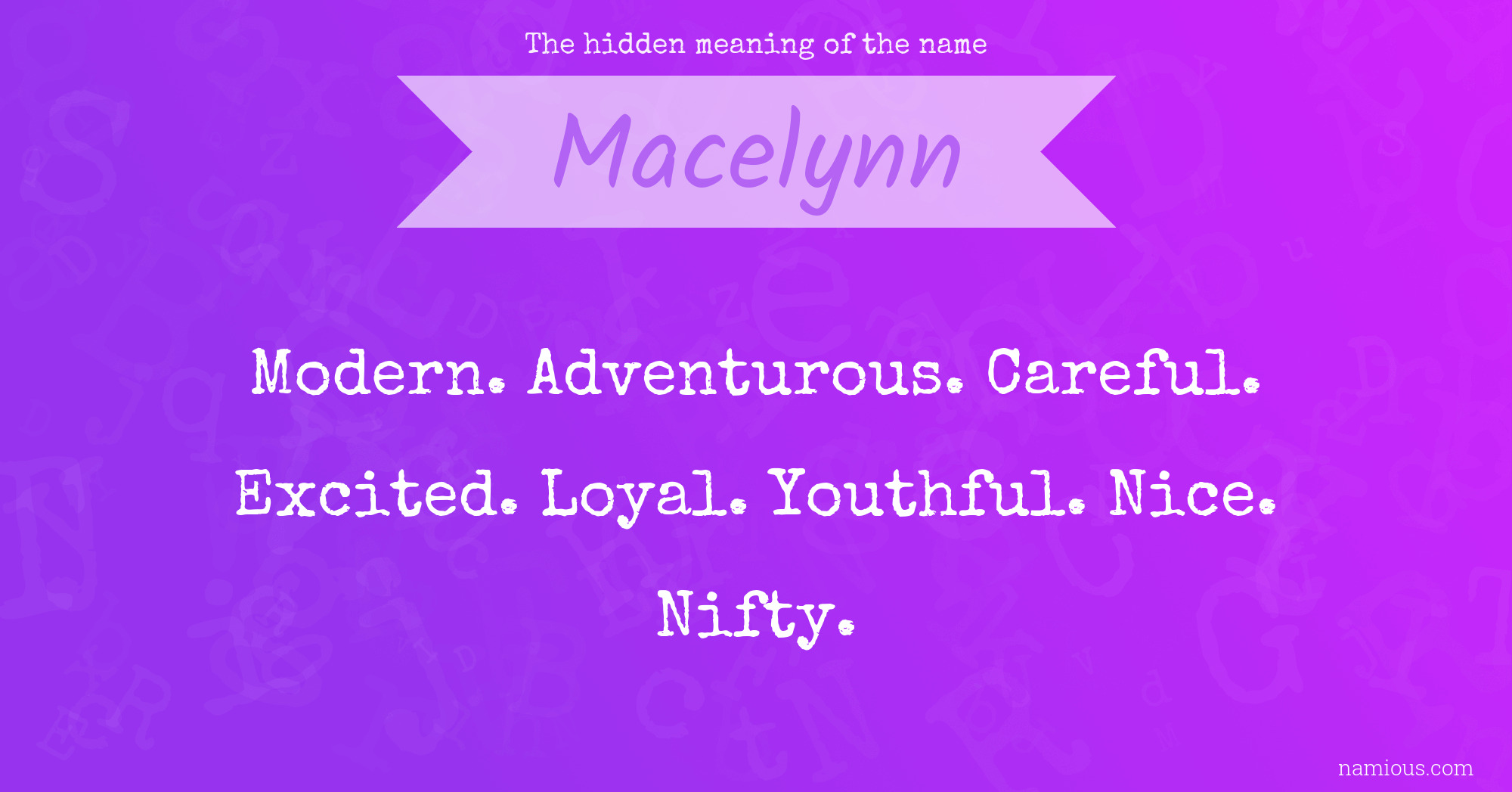 The hidden meaning of the name Macelynn