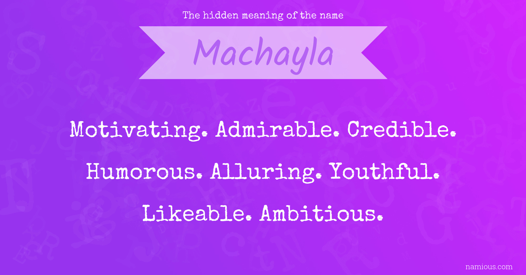 The hidden meaning of the name Machayla