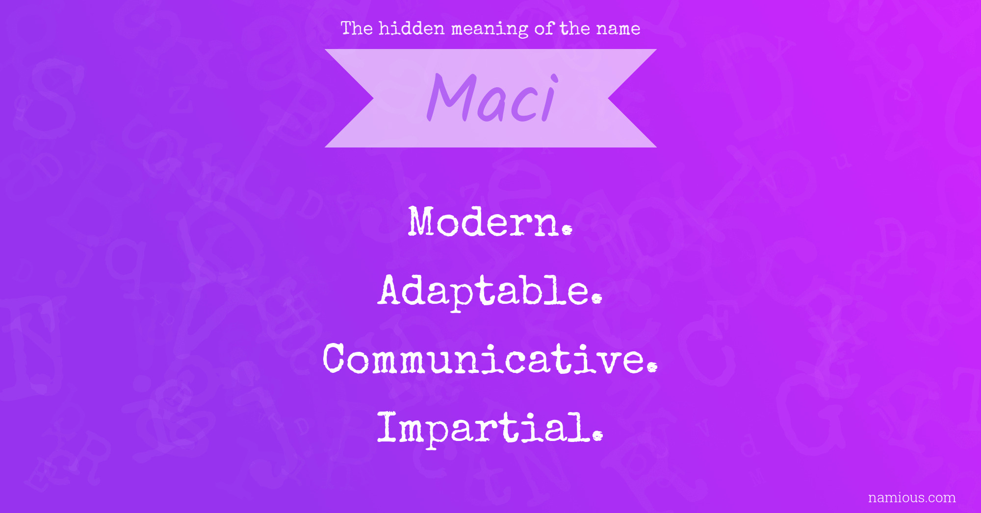 The hidden meaning of the name Maci