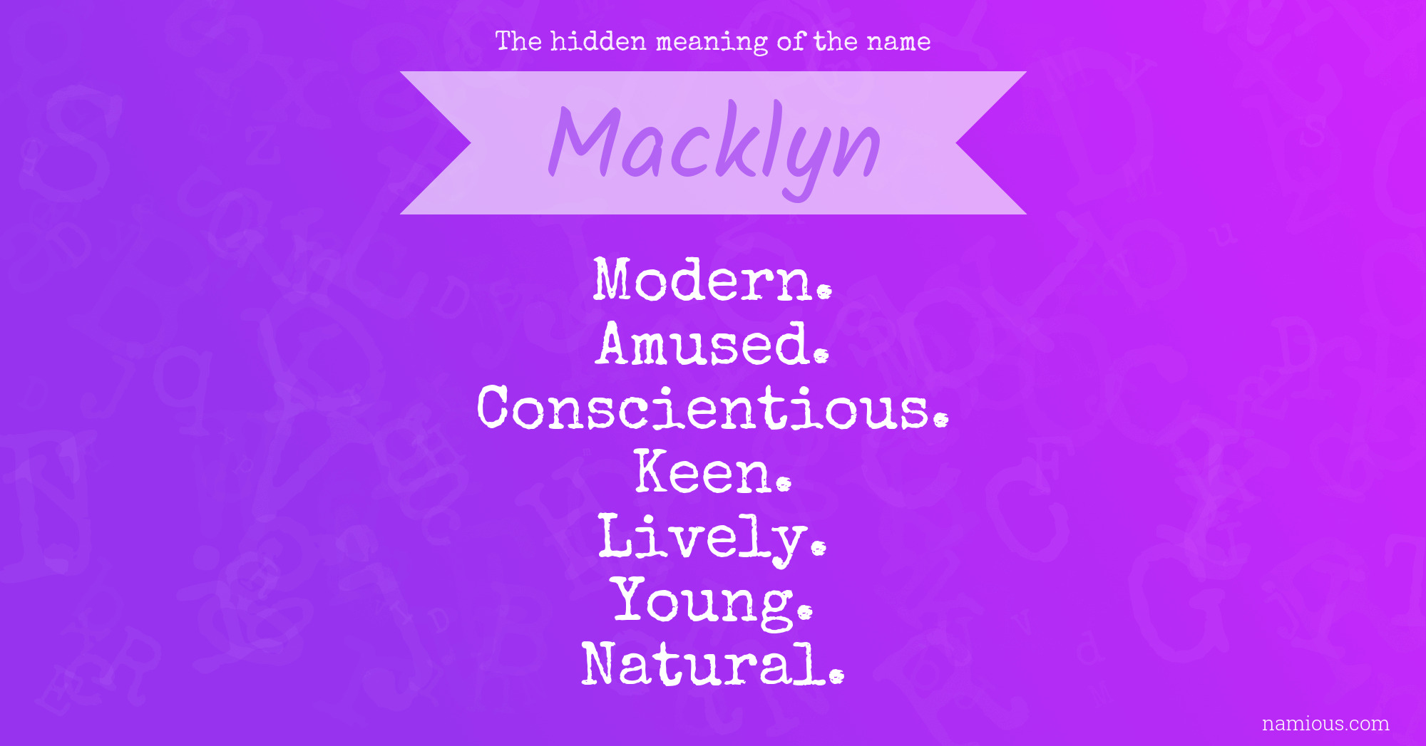 The hidden meaning of the name Macklyn