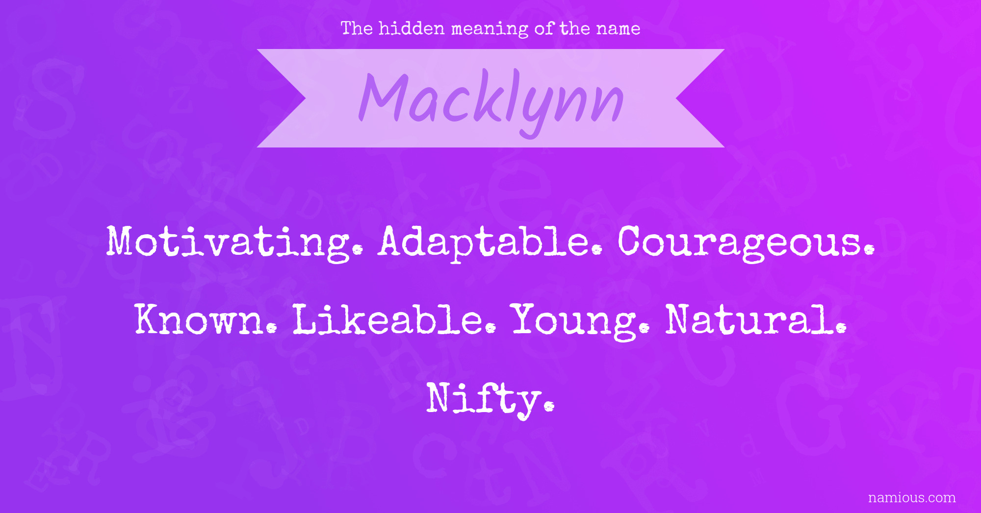 The hidden meaning of the name Macklynn