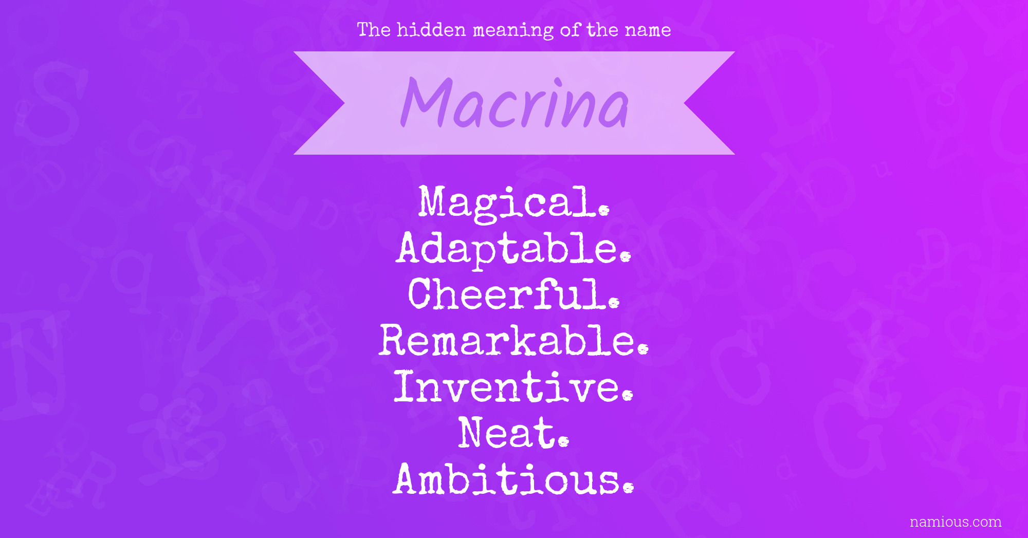 The hidden meaning of the name Macrina