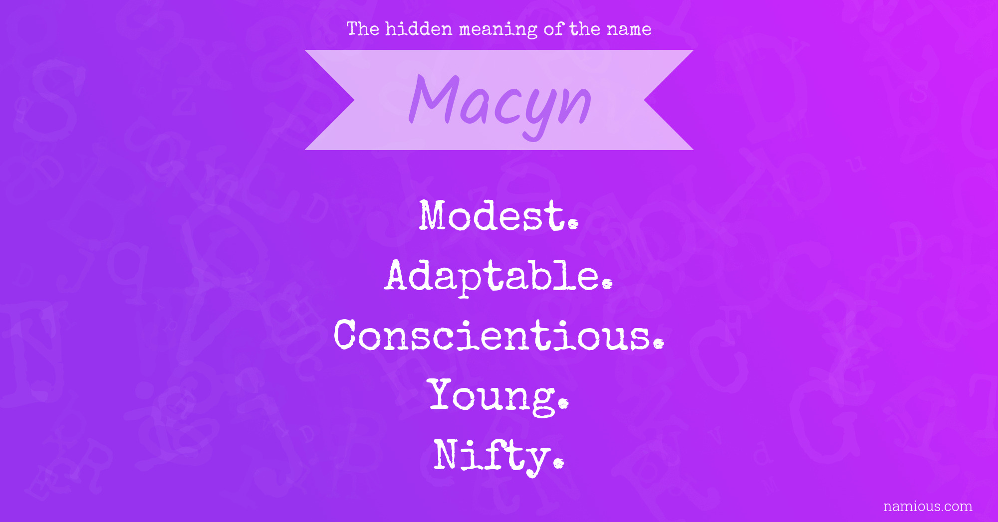 The hidden meaning of the name Macyn