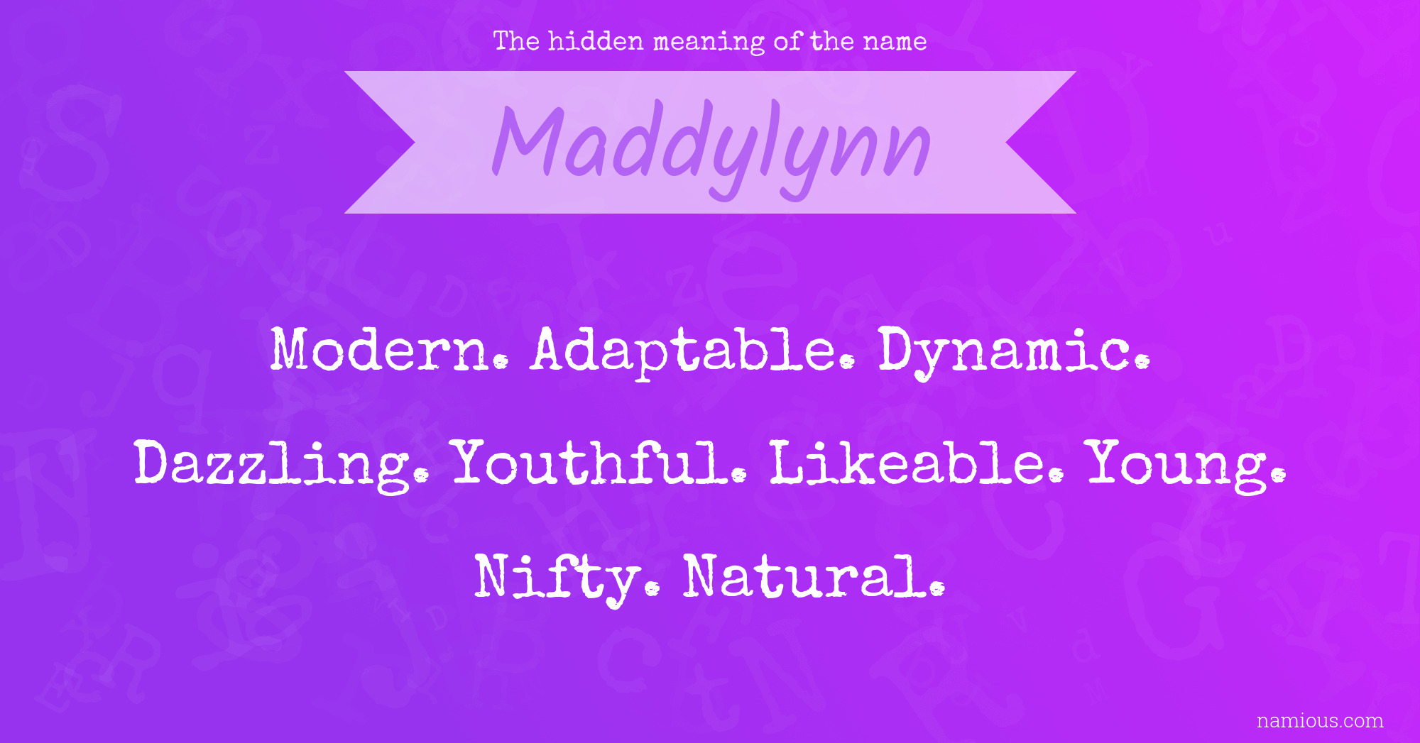 The hidden meaning of the name Maddylynn