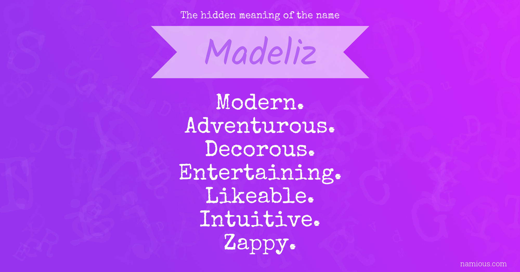 The hidden meaning of the name Madeliz