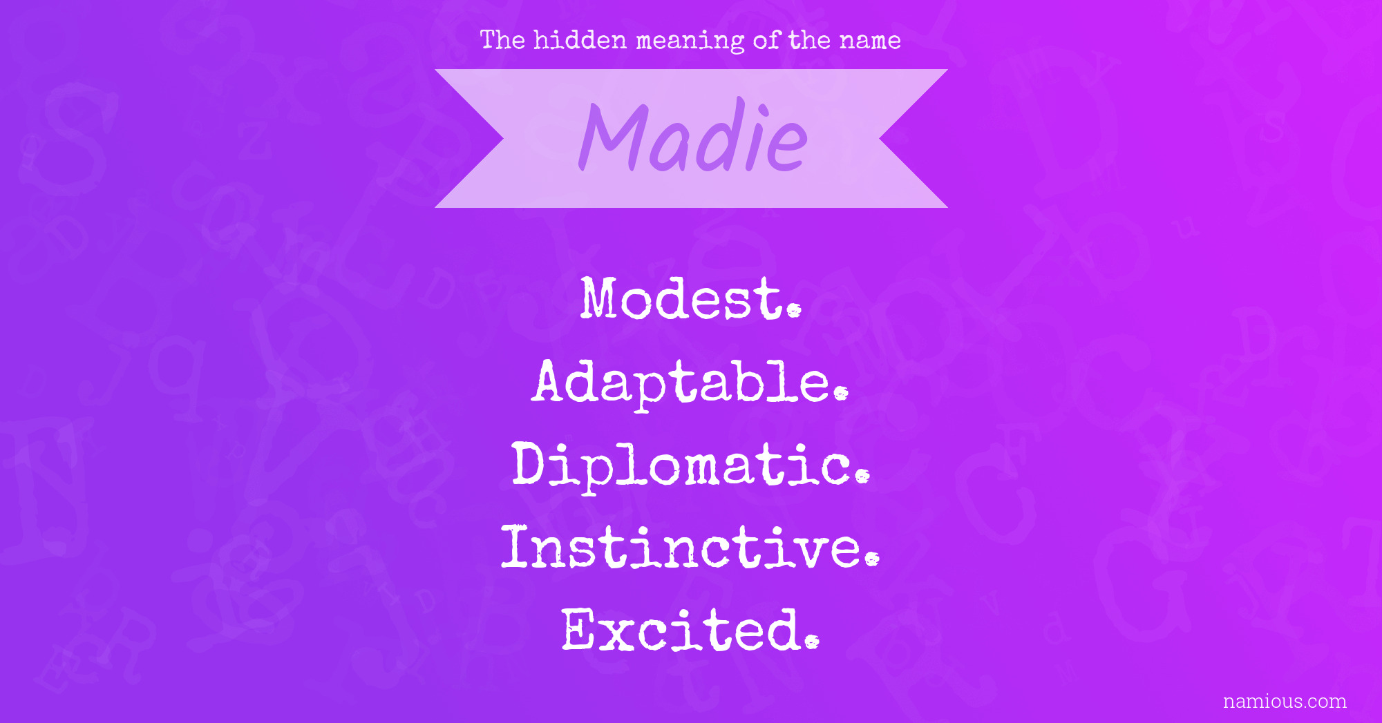 The hidden meaning of the name Madie