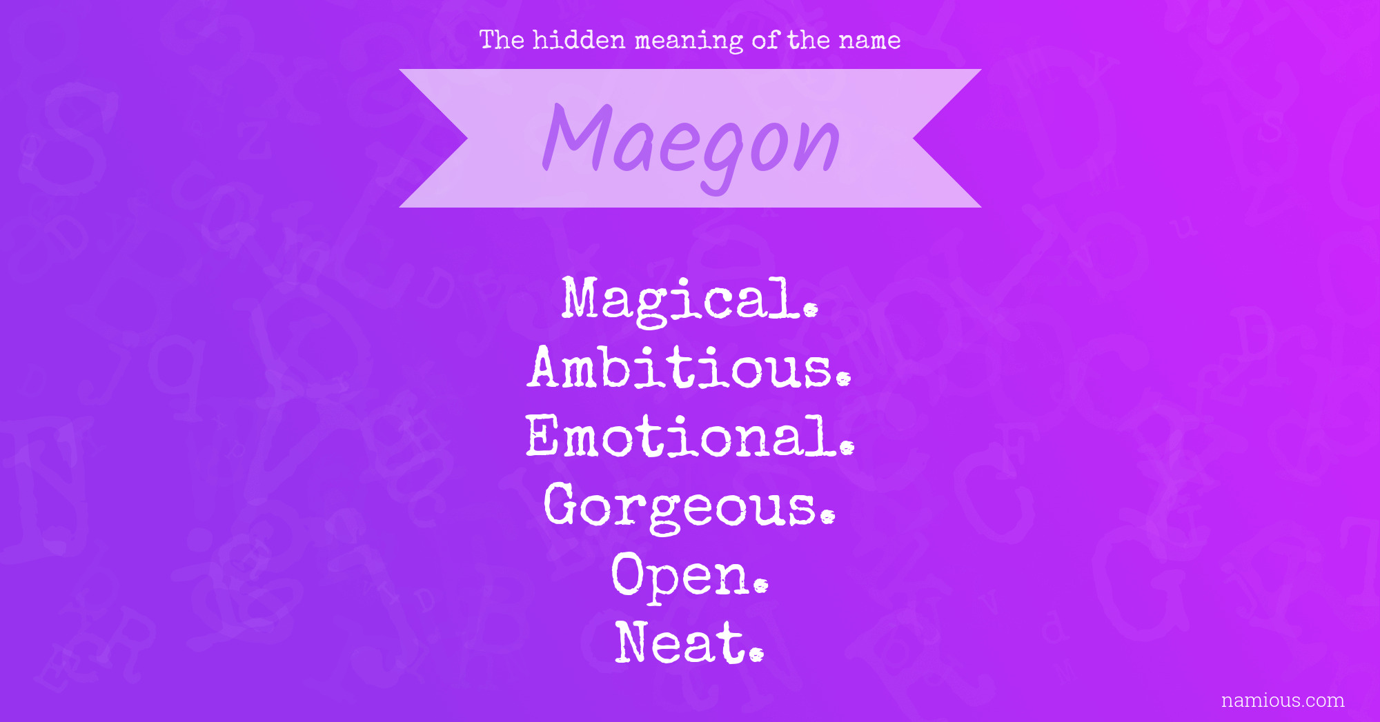 The hidden meaning of the name Maegon