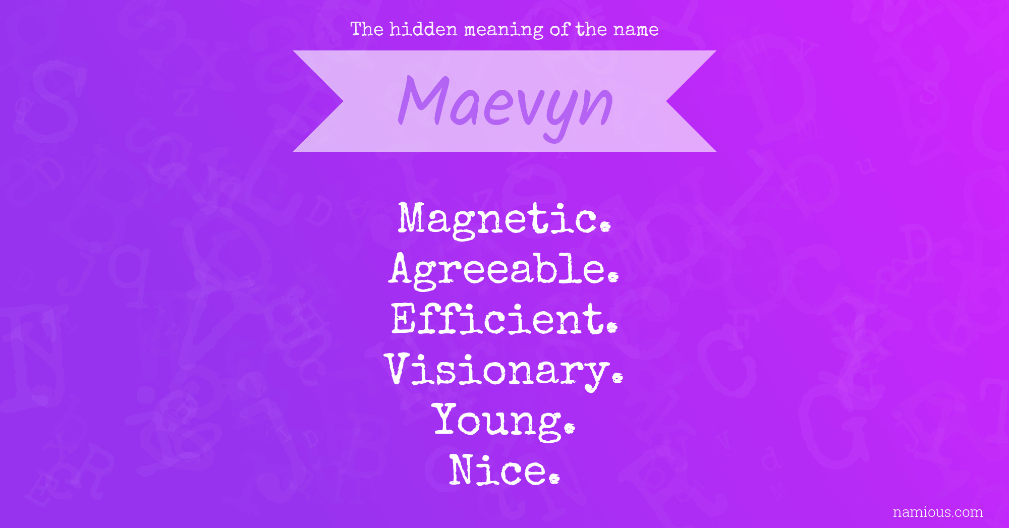 The hidden meaning of the name Maevyn