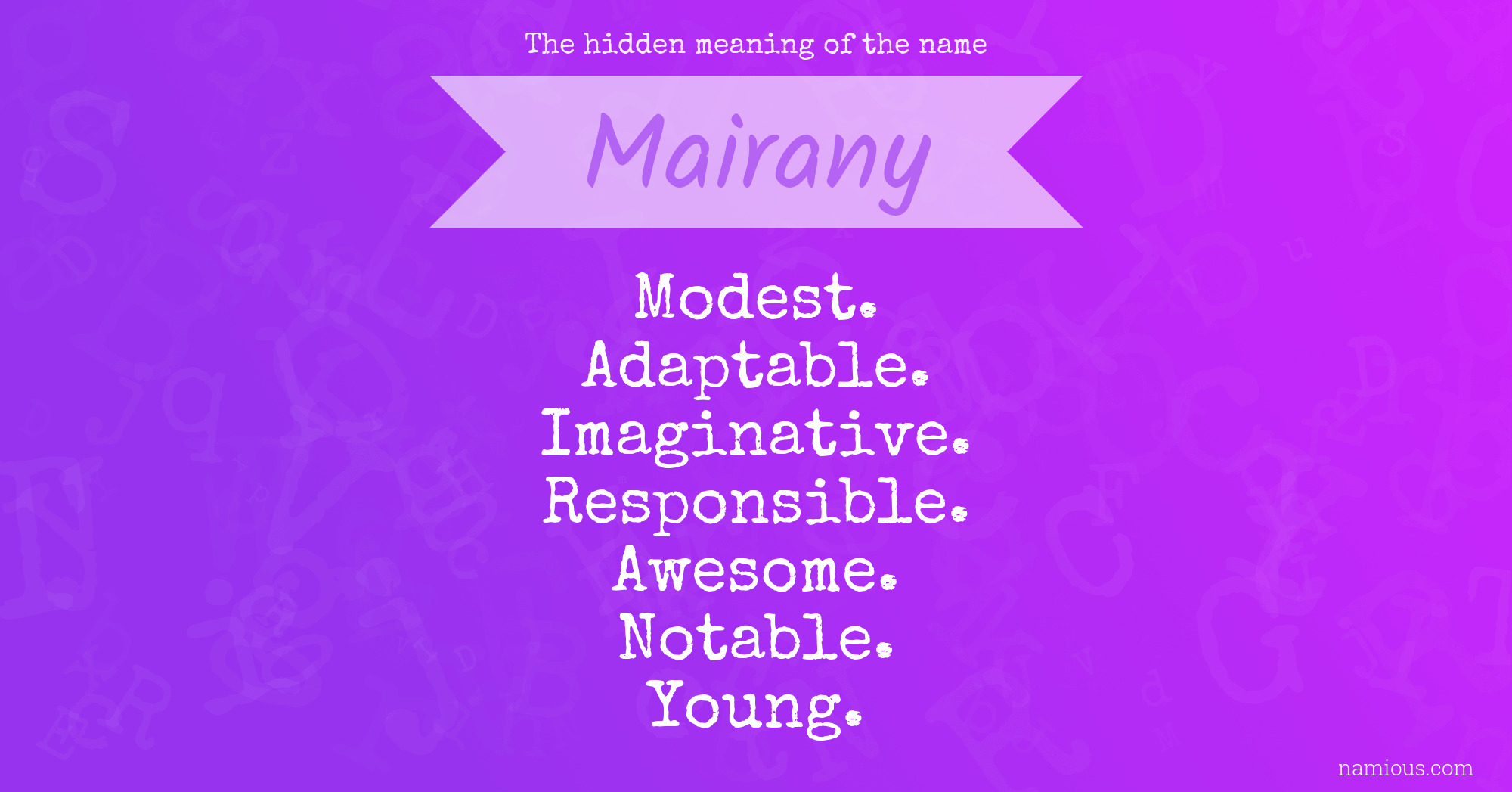 The hidden meaning of the name Mairany