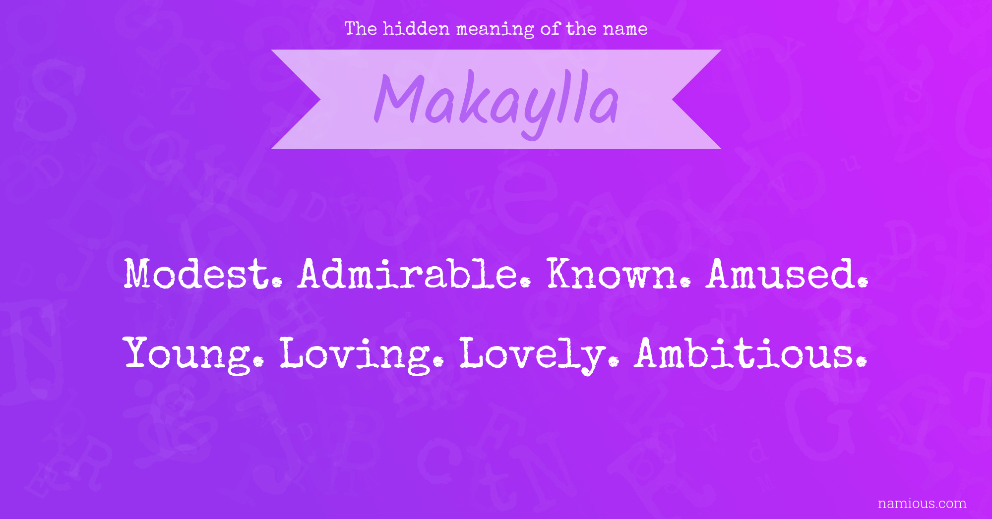 The hidden meaning of the name Makaylla