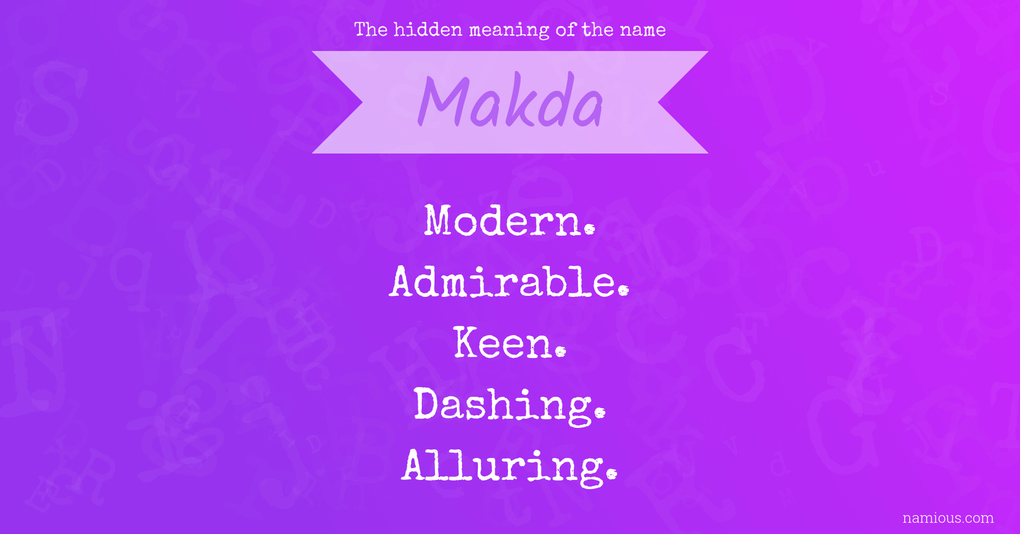 The hidden meaning of the name Makda