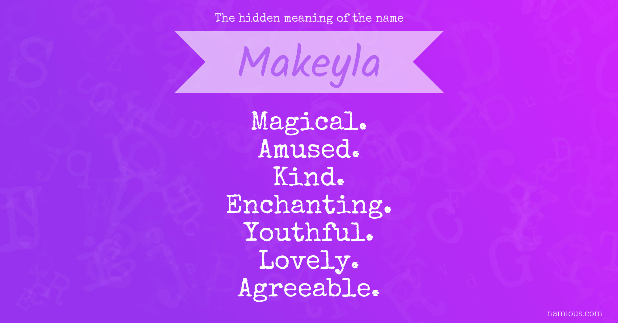 The hidden meaning of the name Makeyla