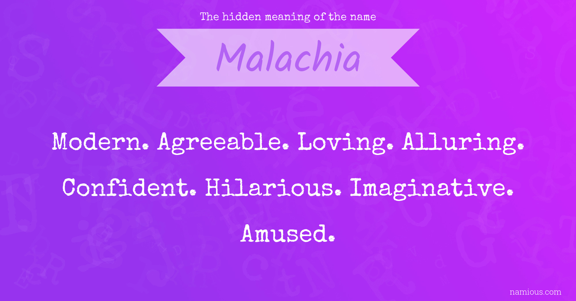 The hidden meaning of the name Malachia