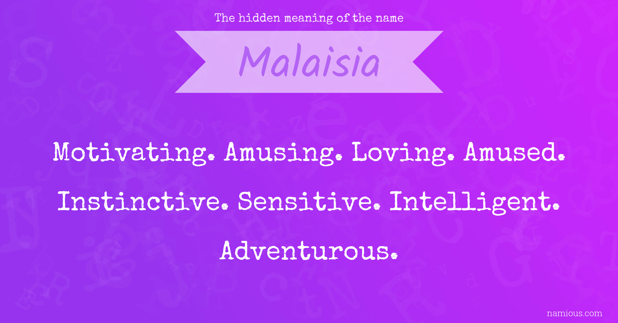 The hidden meaning of the name Malaisia