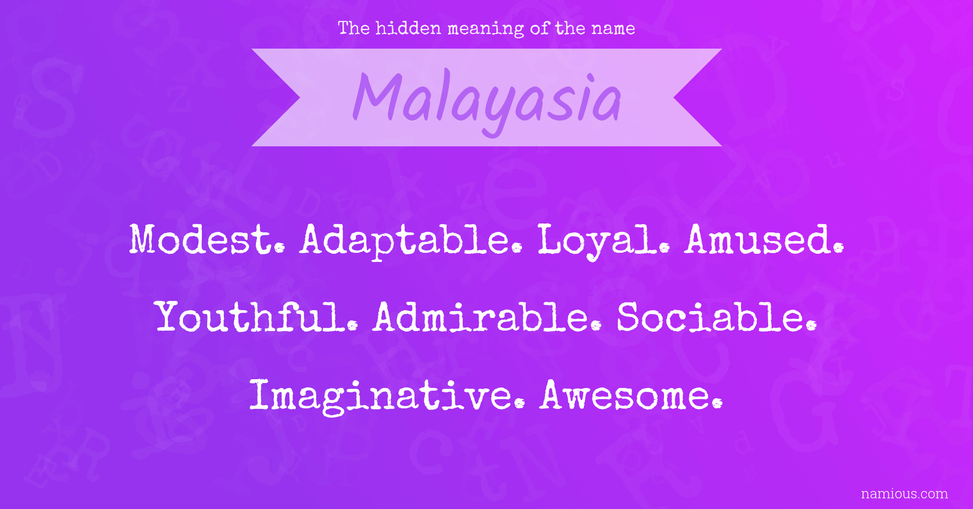 The hidden meaning of the name Malayasia