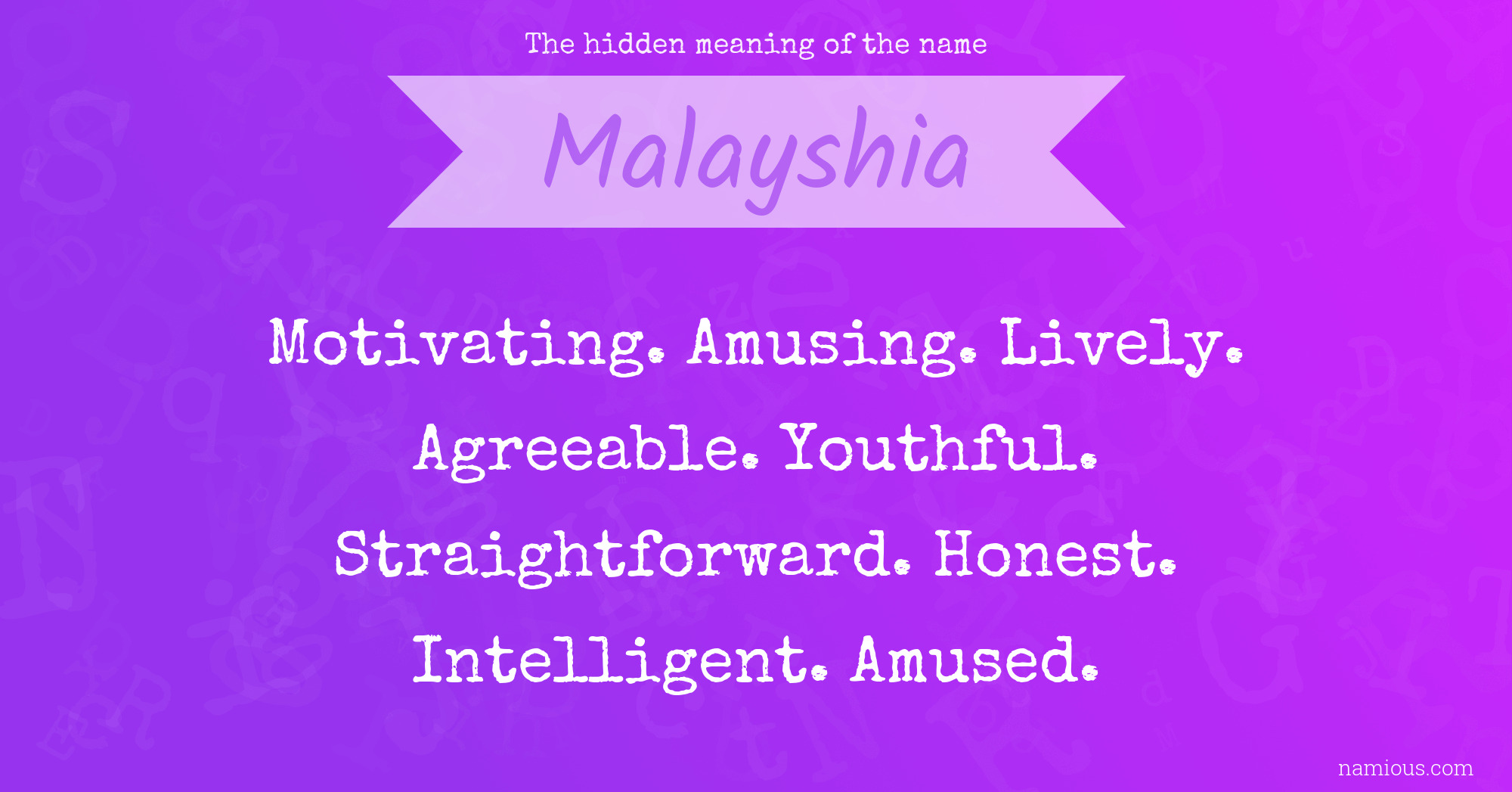 The hidden meaning of the name Malayshia